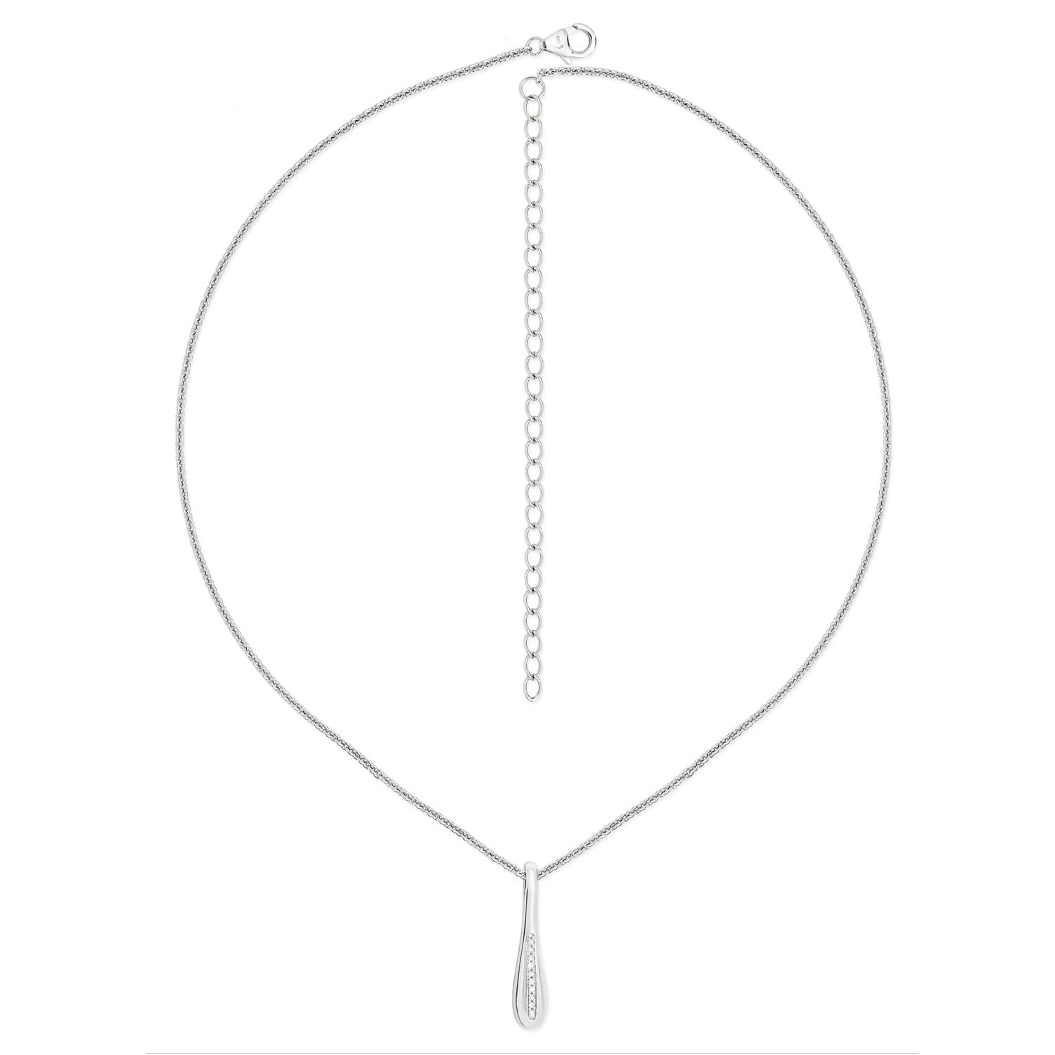 Lucy Quartermaine Women's Silver Skinny Drip Pendant In White