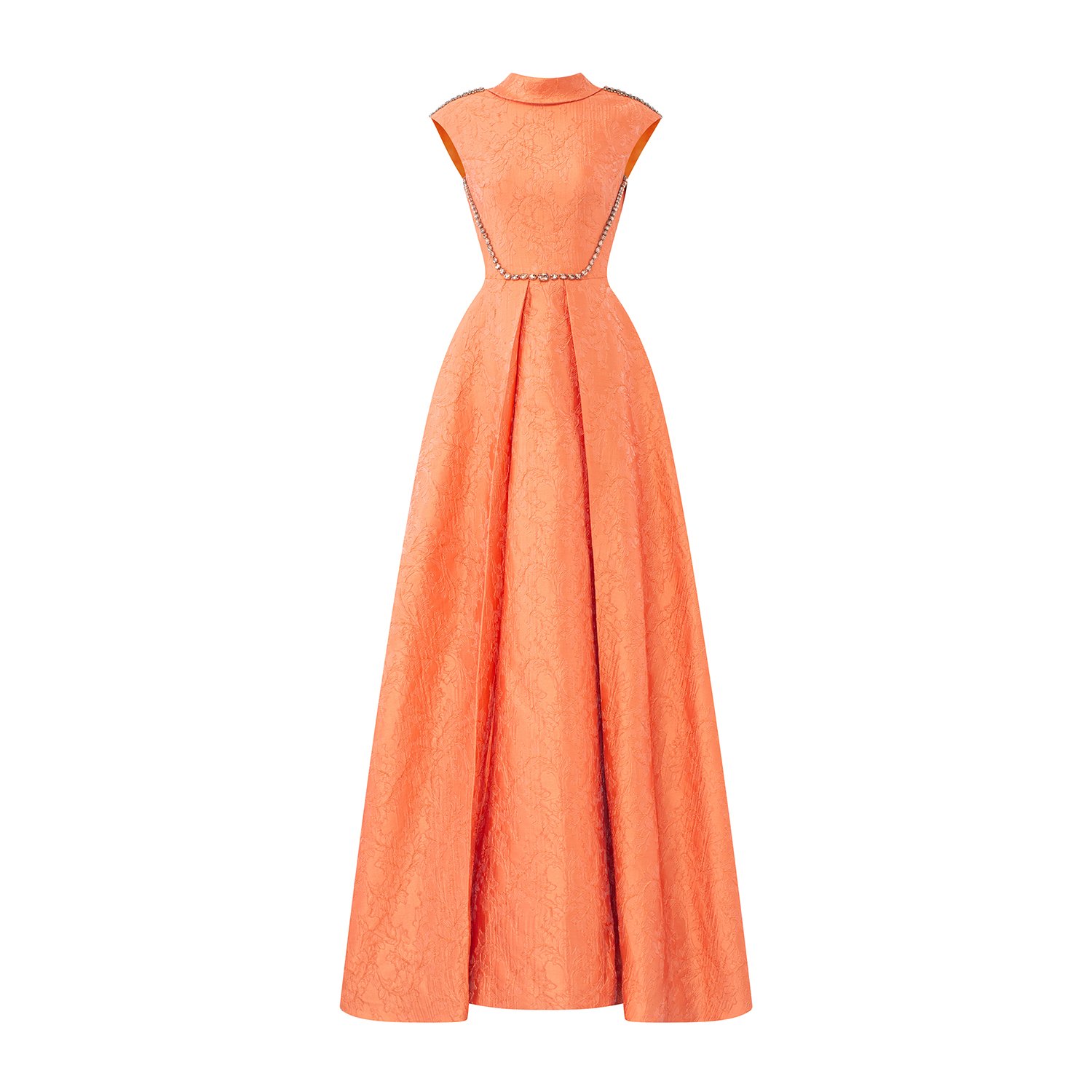 Women’s Yellow / Orange Mandarin A-Line Dress With De-Constructed Collar Extra Large I. h.f Atelier