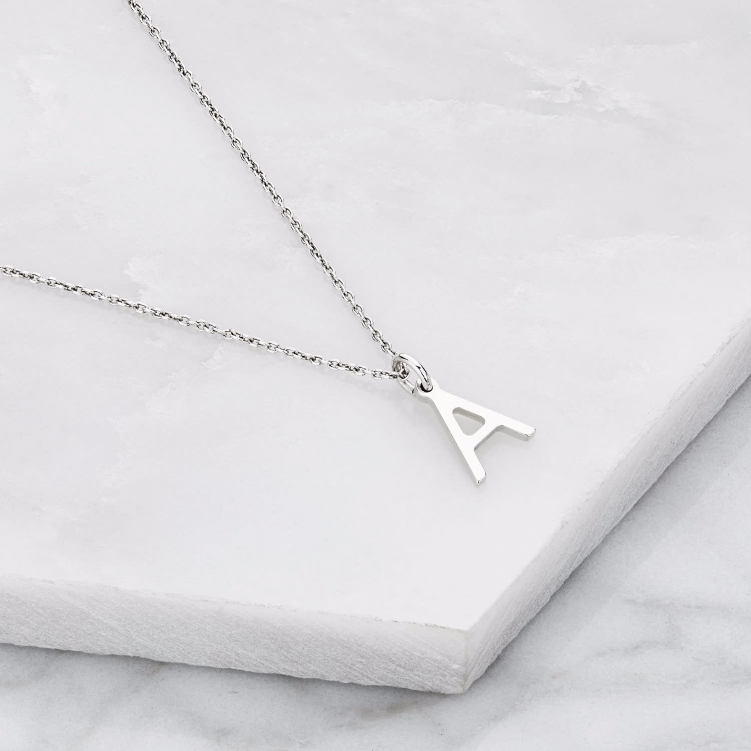 Silver Initial Necklace - Letter Necklace