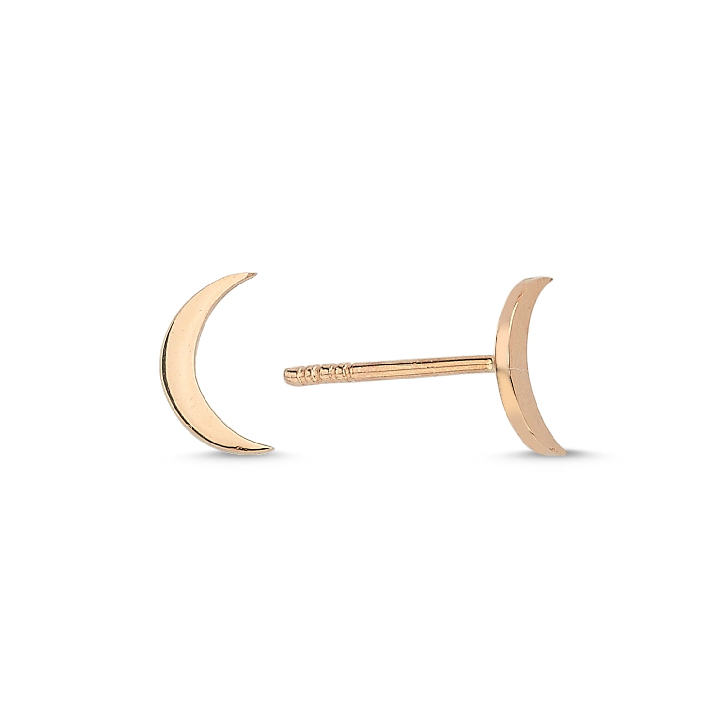 Ecce | Artisan Diamonds Women's Single 14k Rose Gold Crescent Moon Earring In Gold