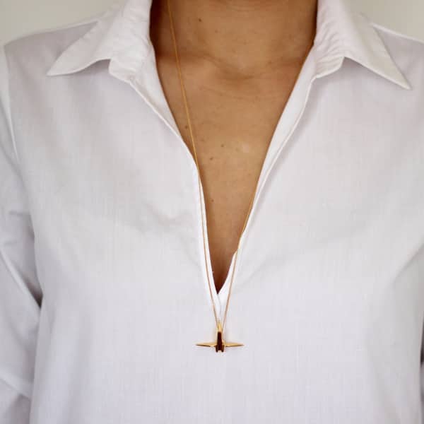 Gucci Crane Necklace Rose Gold