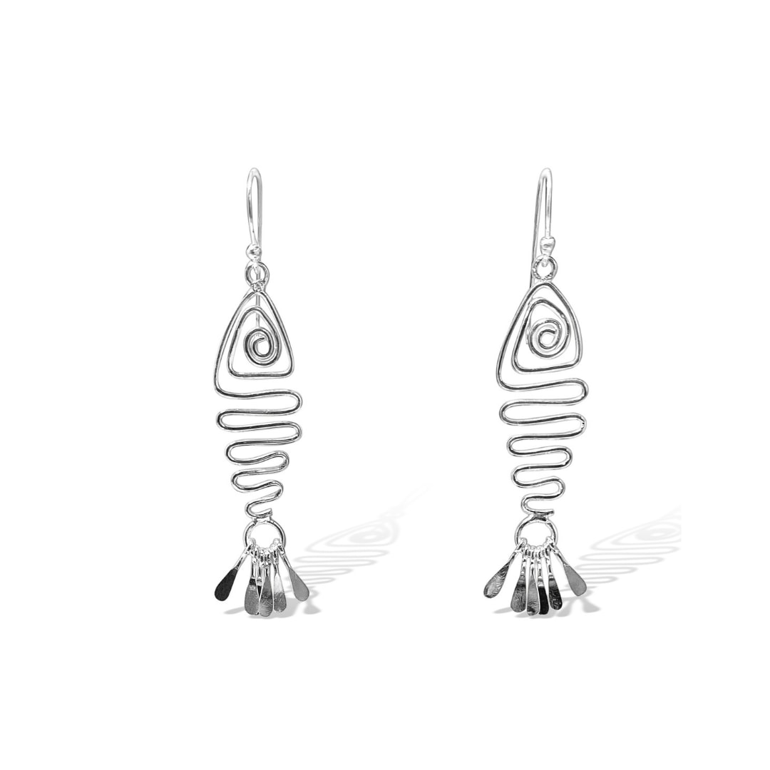 Fv Jewellery Women's Silver Bijoux Fish Earrings In Silver