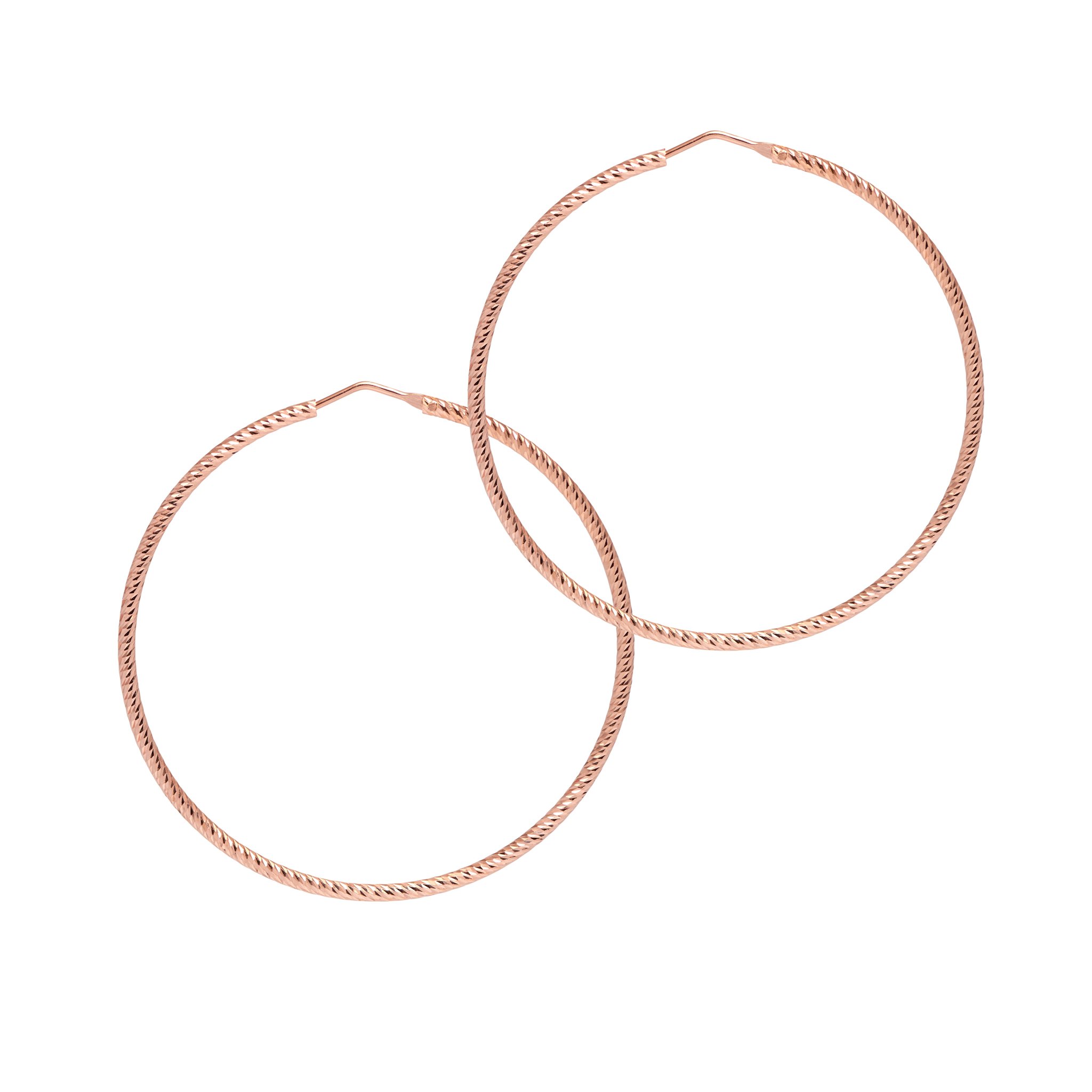The Hoop Station Women's Sparkly Hoops Large Rose Gold In Pink