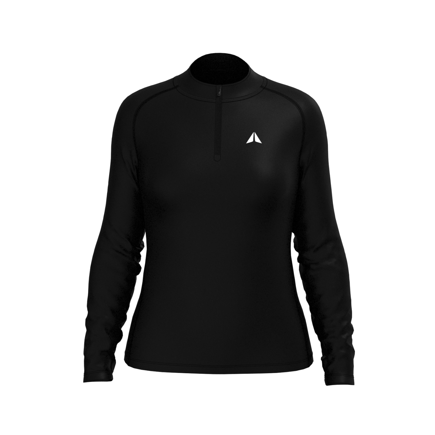 Aora Athletics Women's Half Zipper Long Sleeve - Black In Black