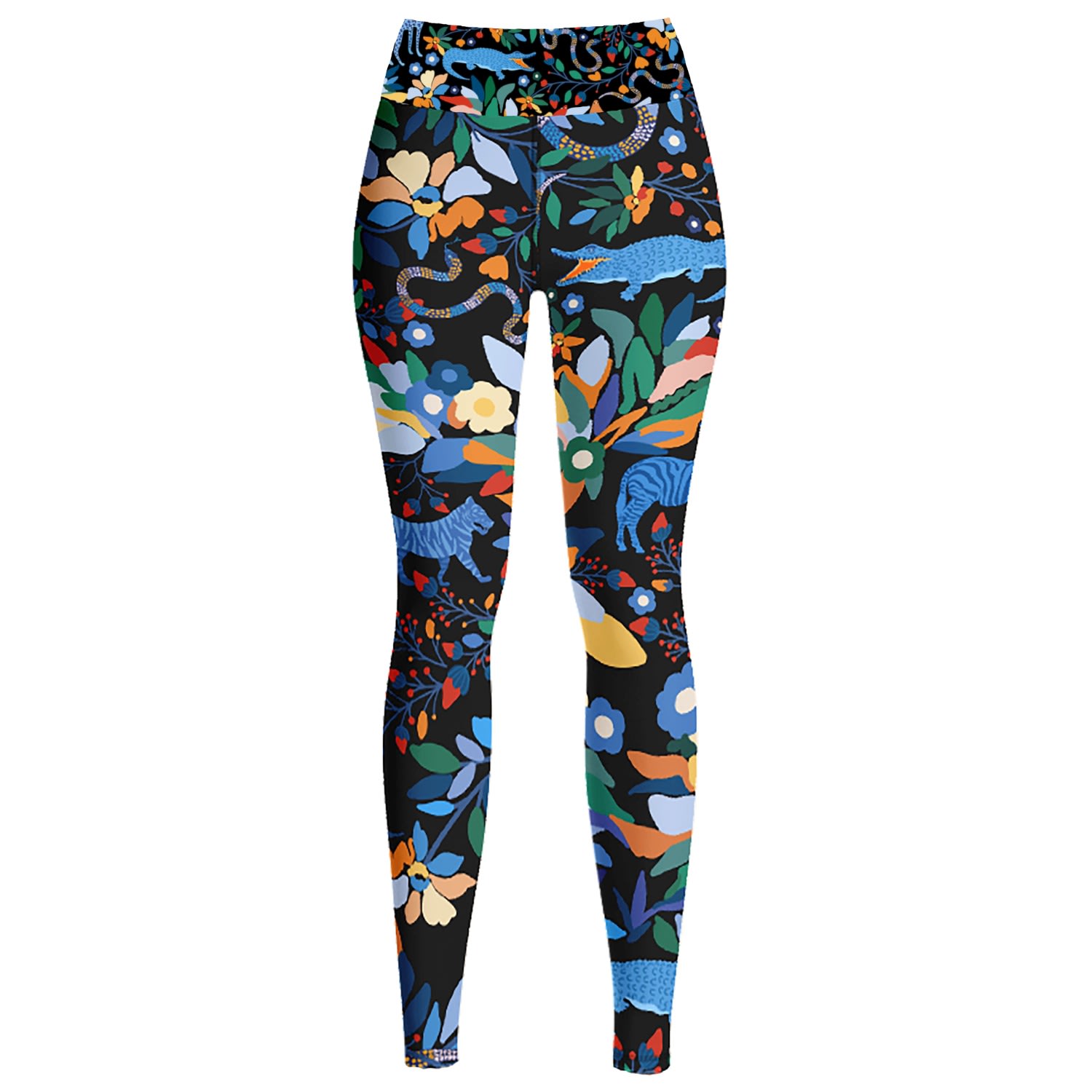 Jessie Zhao New York High Waist Yoga Leggings In Night Zoo In Black