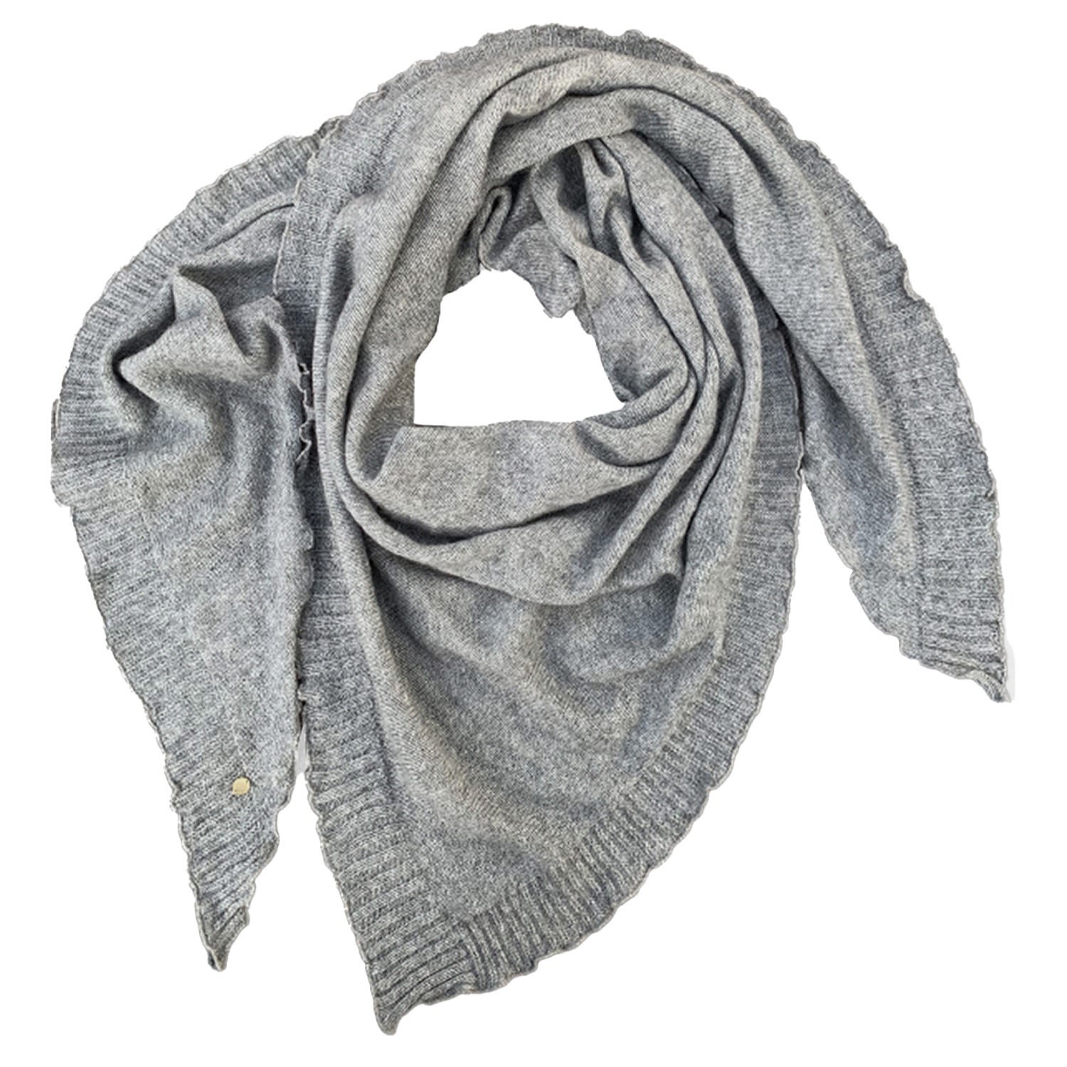 Women’s Palma Triangle Cashmere Scarf Grey Melange One Size Tirillm