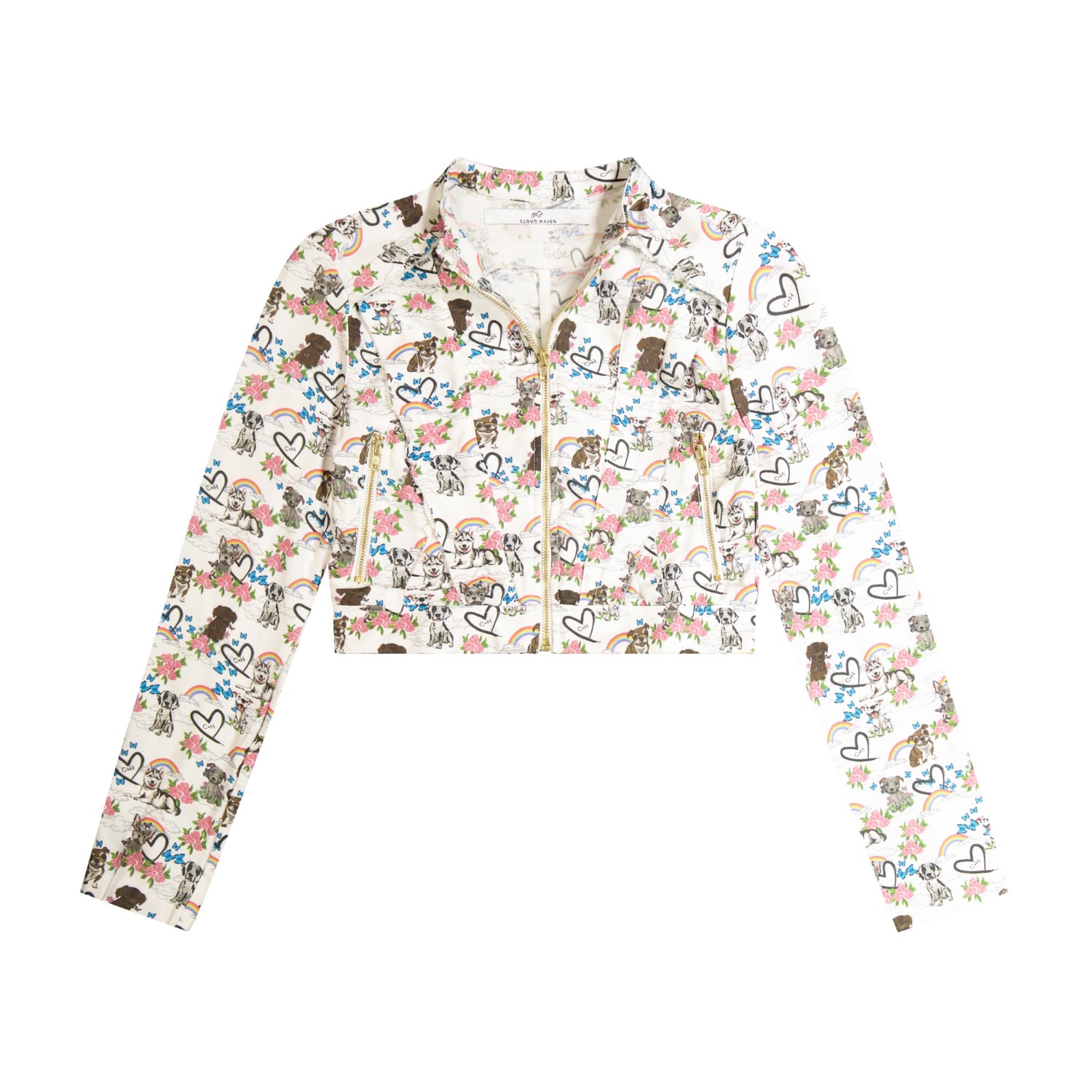 Cloud Haven Women's  Love Them All Cropped Jacket White In White