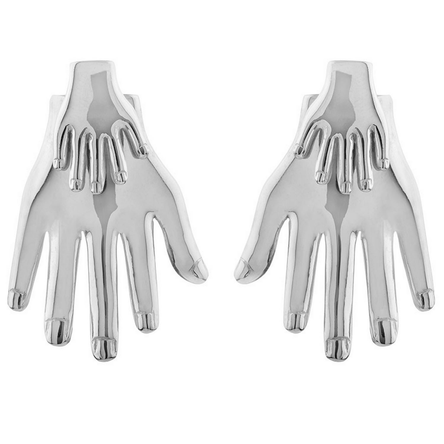 Sophie Simone Designs Women's Silver Earrings Frida & Diego Hands In Silver