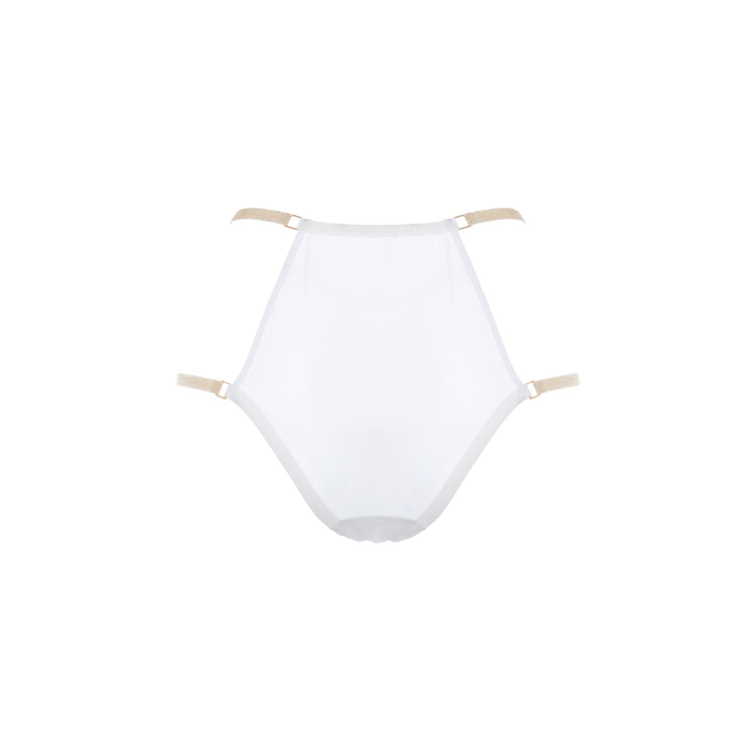 Silk & Cotton Lace Bodysuit - White & Sand - Grace, SAETA Paris