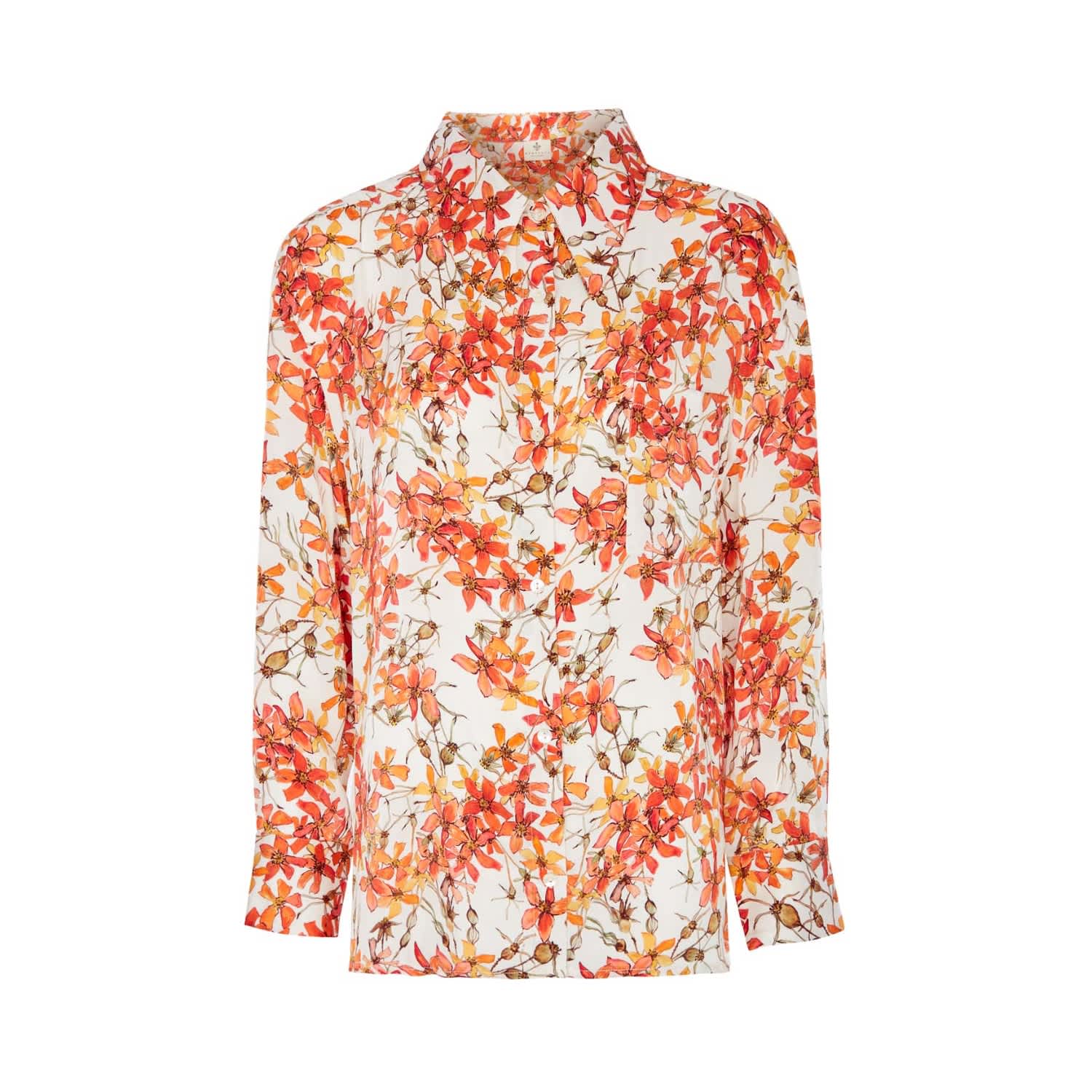 wild print silk shirt