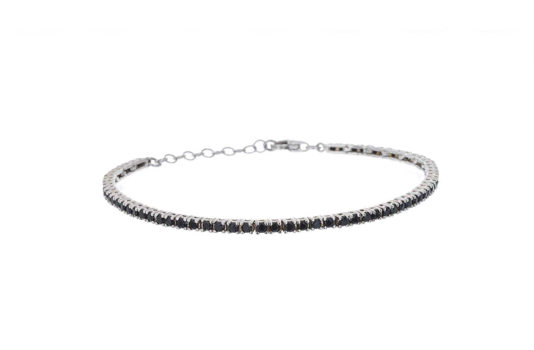 By Eda Dogan Women's Black Baguette Stone Tennis Bracelet - Silver In Silver