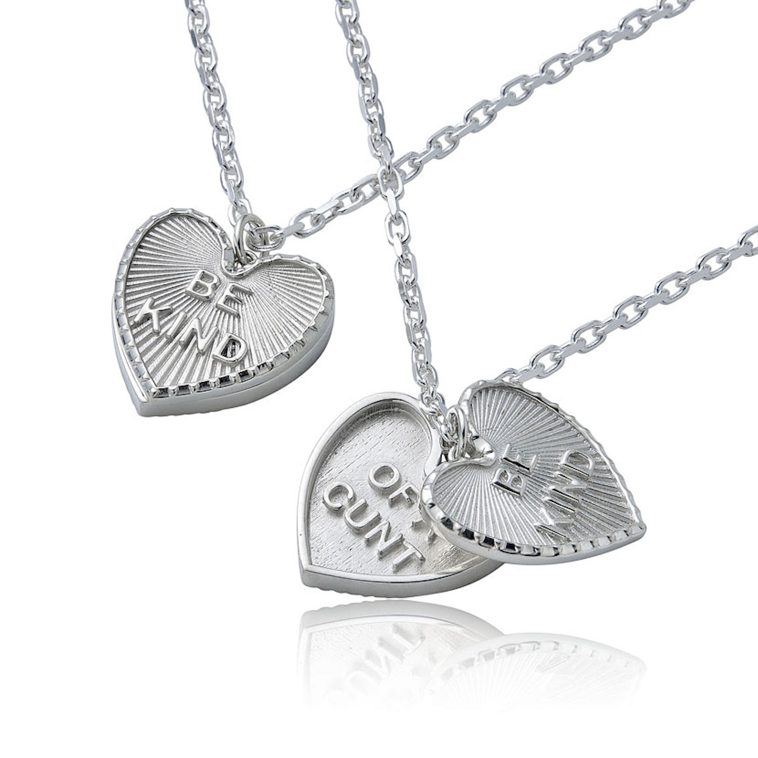 Cartography Men's Be Kind Of A Cunt - Heart Necklace In Sterling Silver