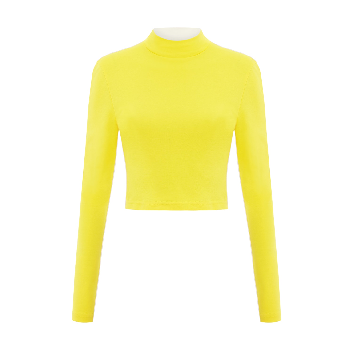 Women’s Yellow / Orange / White Bougie Cropped Turtleneck Top In Yellow And White Small Blonde Gone Rogue