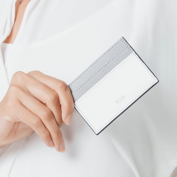 Voya Leather Card Holder White In Holder