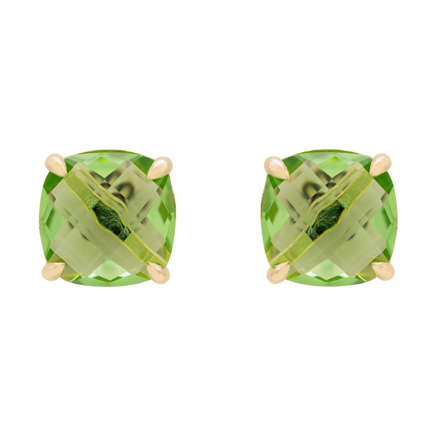 Women’s Gold / Green Empress Gemstone Stud Earrings Gold Peridot Latelita