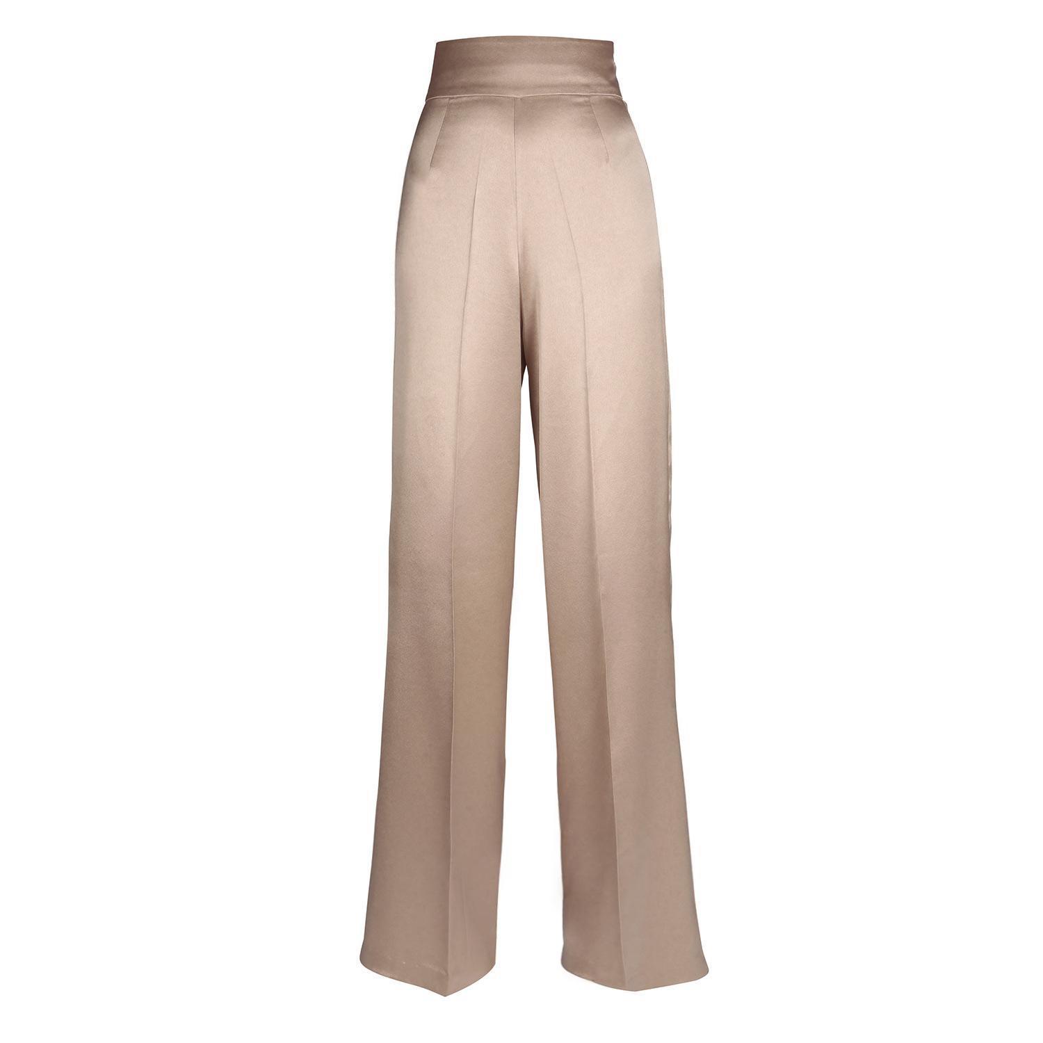 LIMITED EDITION 'Jolie' Heavy Silk Palazzo Trousers in Blu – Santinni