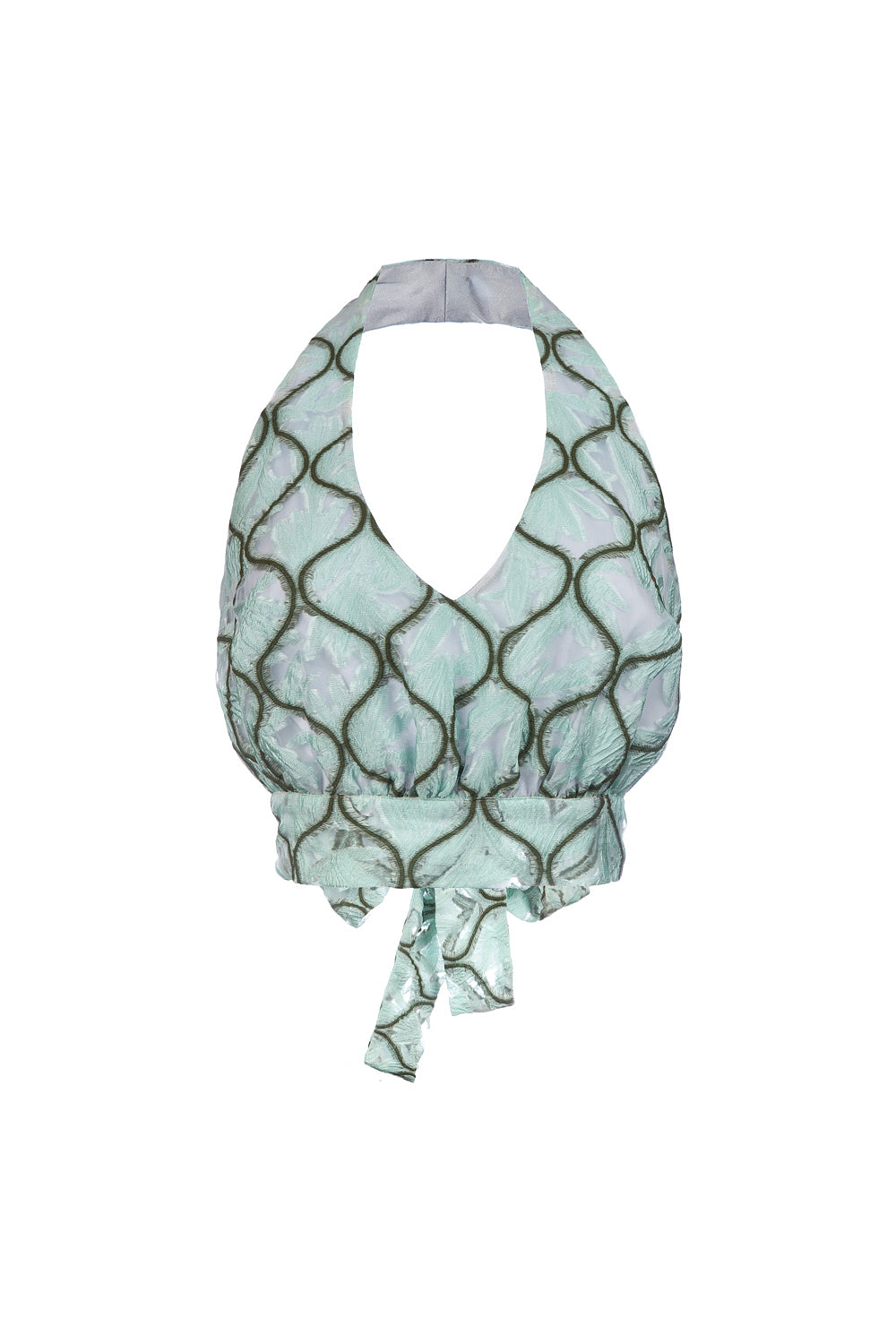 Andreeva Mint Cross-front Top In Green