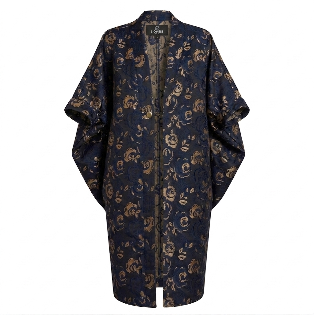 Regal Azure Blossom Kimono Jacket | Lioness by TF | Wolf & Badger