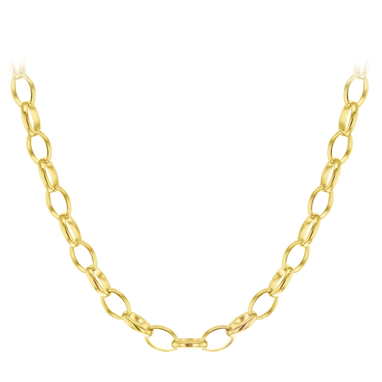 True Rocks Women's Belcher Charm Necklace Cast In Sterling Silver & 18kt Gold Plated