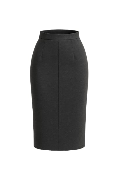 Conquista Women's Dark Grey High Waist Fitted Pencil Skirt In Gray