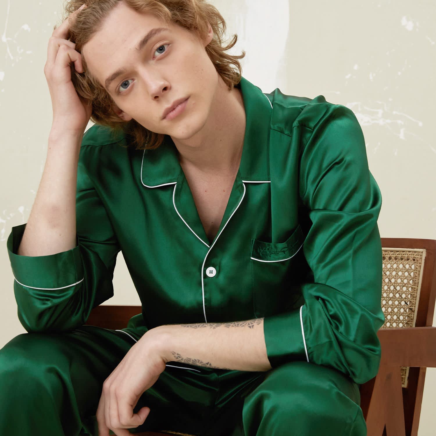 Men'S Silk Essentials Pajama - Dark Green, NOT JUST PAJAMA