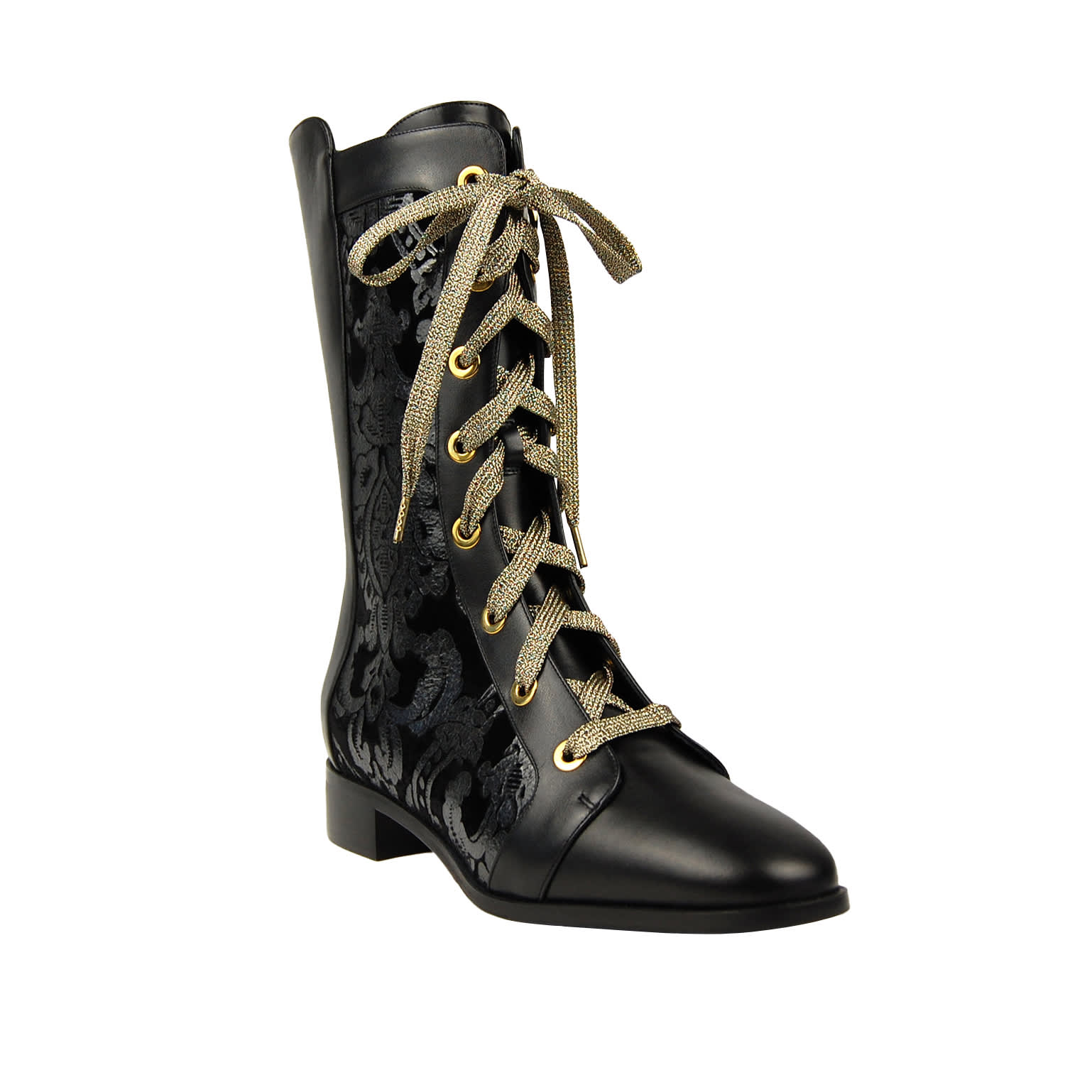 Moon D'elle Women's Black Vespro Boots In Midnight Lustro In Black