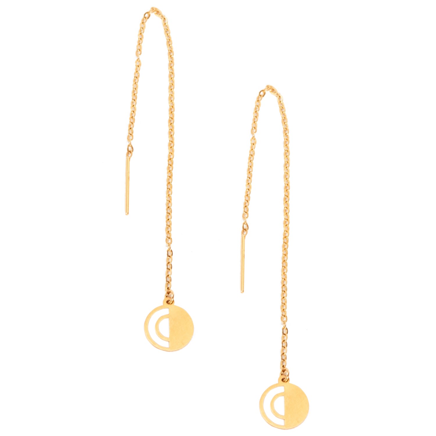 Sarvin Women's Circle Threader Earrings Gold