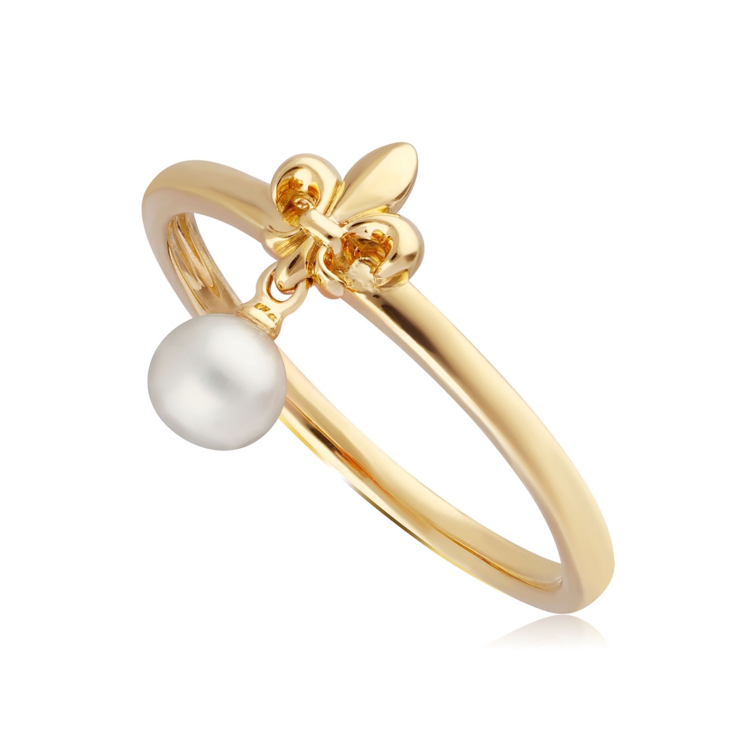 Women’s Gold Ecfew Pearl Fleur De Lis Ring Gemondo