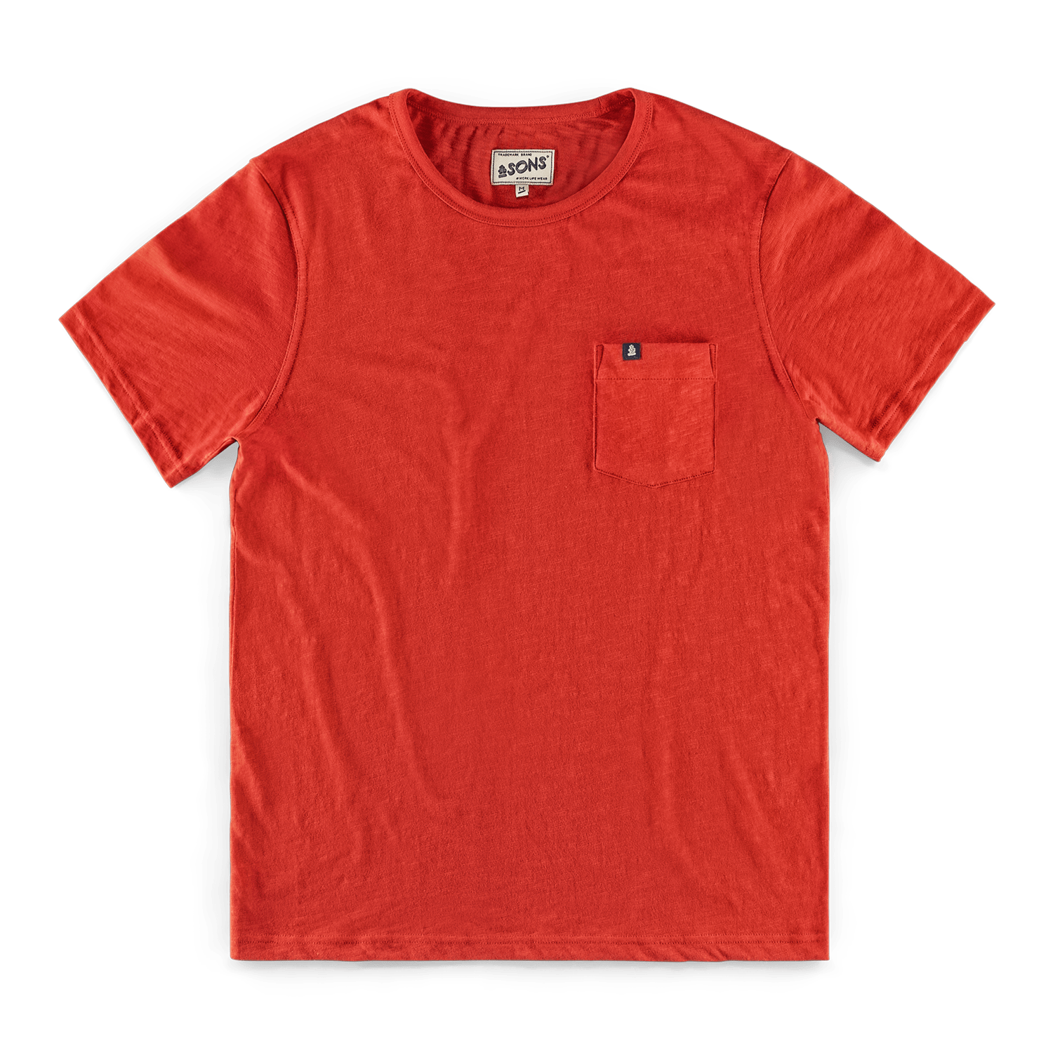 &sons Trading Co Men's Slub Pocket T-shirt - Red In Red