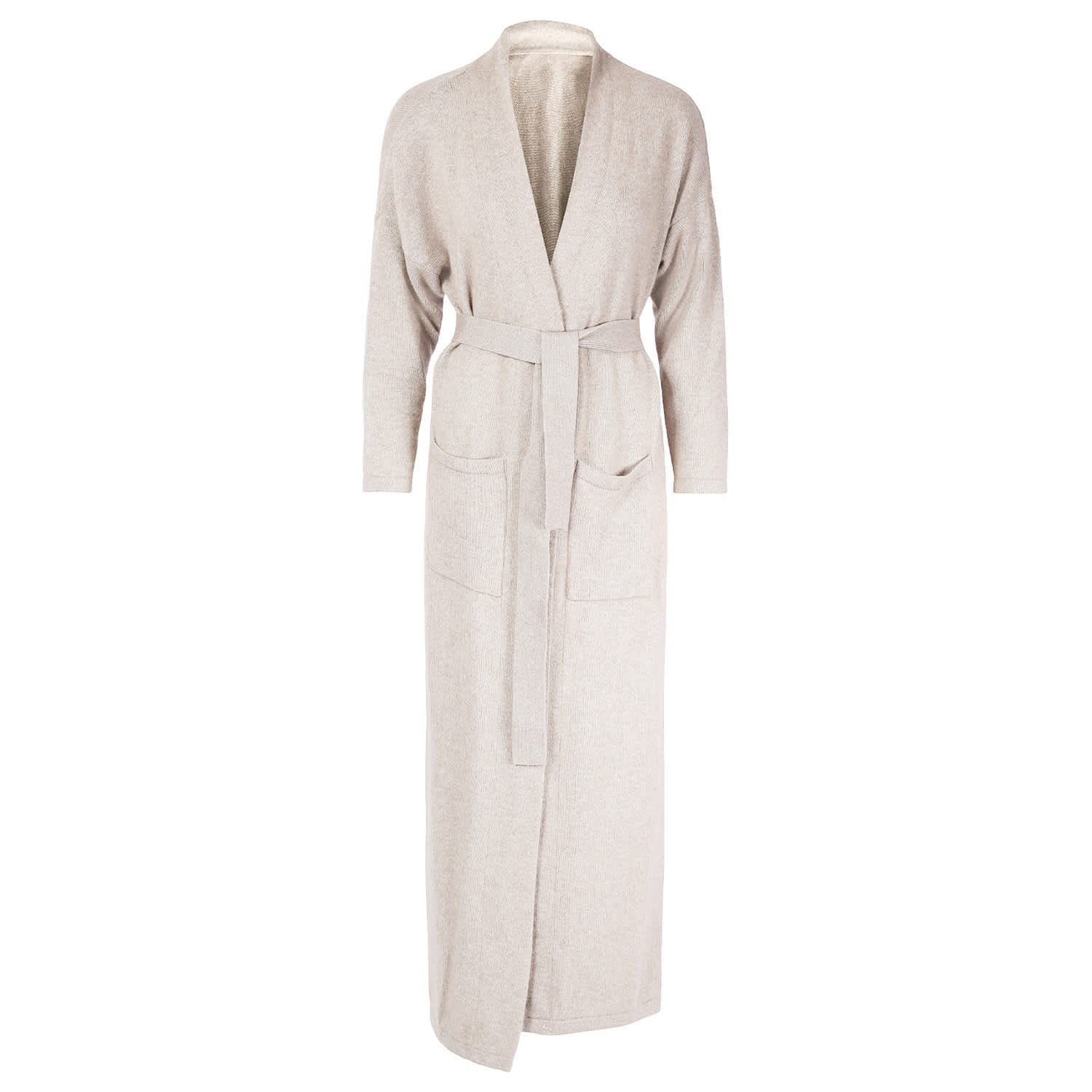 Camilla" Cashmere Dressing Gown - Neutrals | tirillm | Wolf & Badger