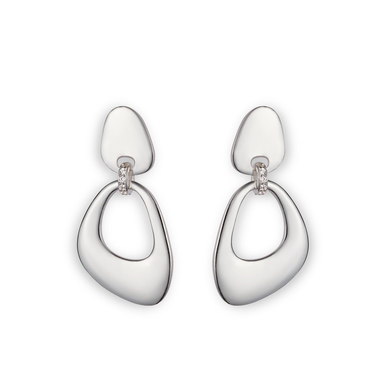 Toolally Women's Pebble Drop Earrings - Sterling Silver In Metallic