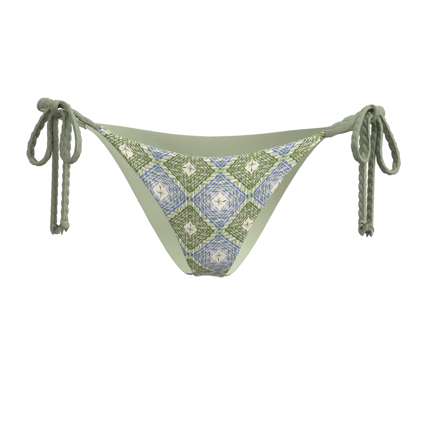 Women's Green / White Dana String Cheeky Bottoms / Sampieri | XXL | Blackbough Swim