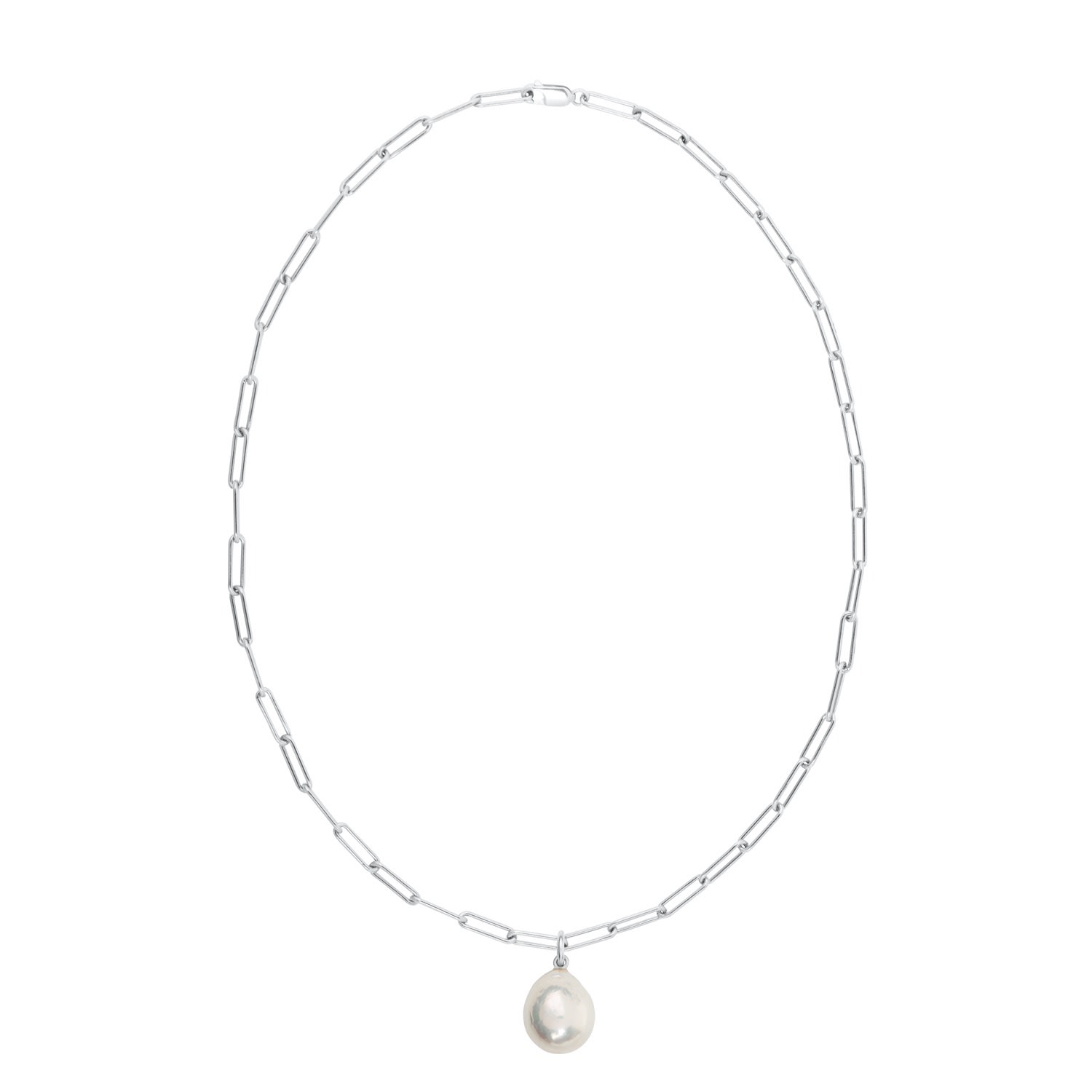 Women’s Aetia Baroque Pearl Chain Necklace - Silver Ora Pearls