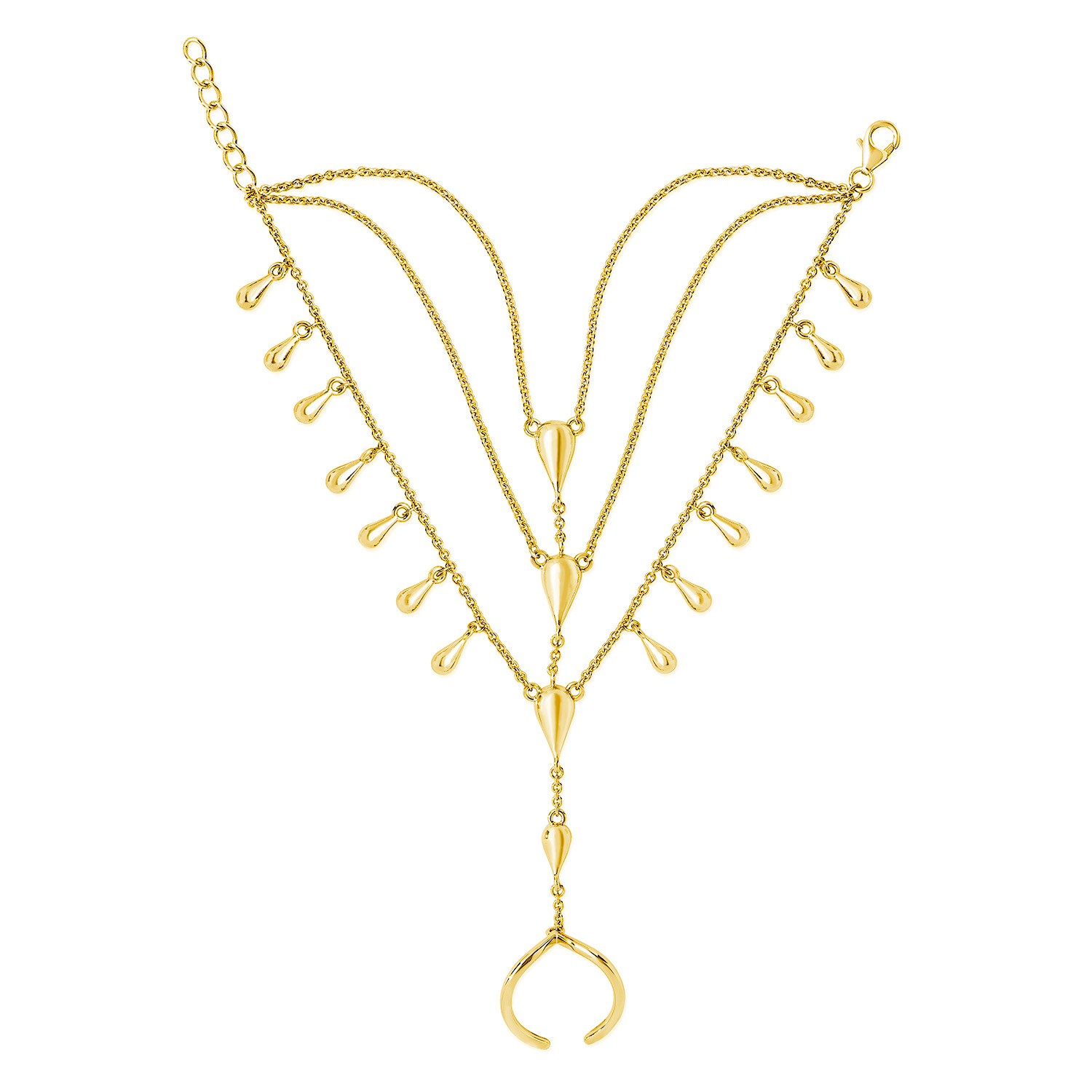 Lucy Quartermaine Women's Drop Hand Chain In Gold Vermeil