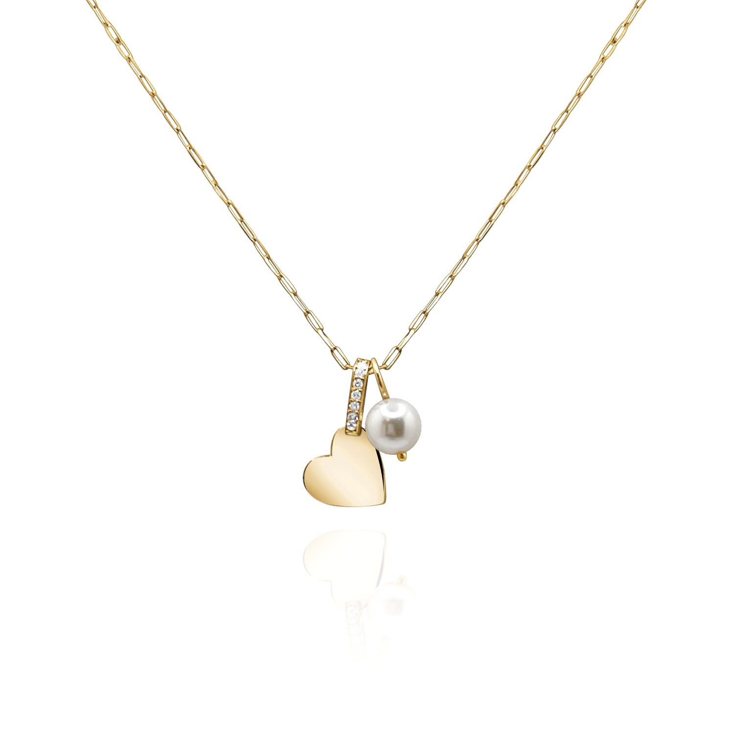 Women’s Gold / White Natural Diamond Heart Medallion & Pearl Bubble Necklace Set Jalpa Pandit