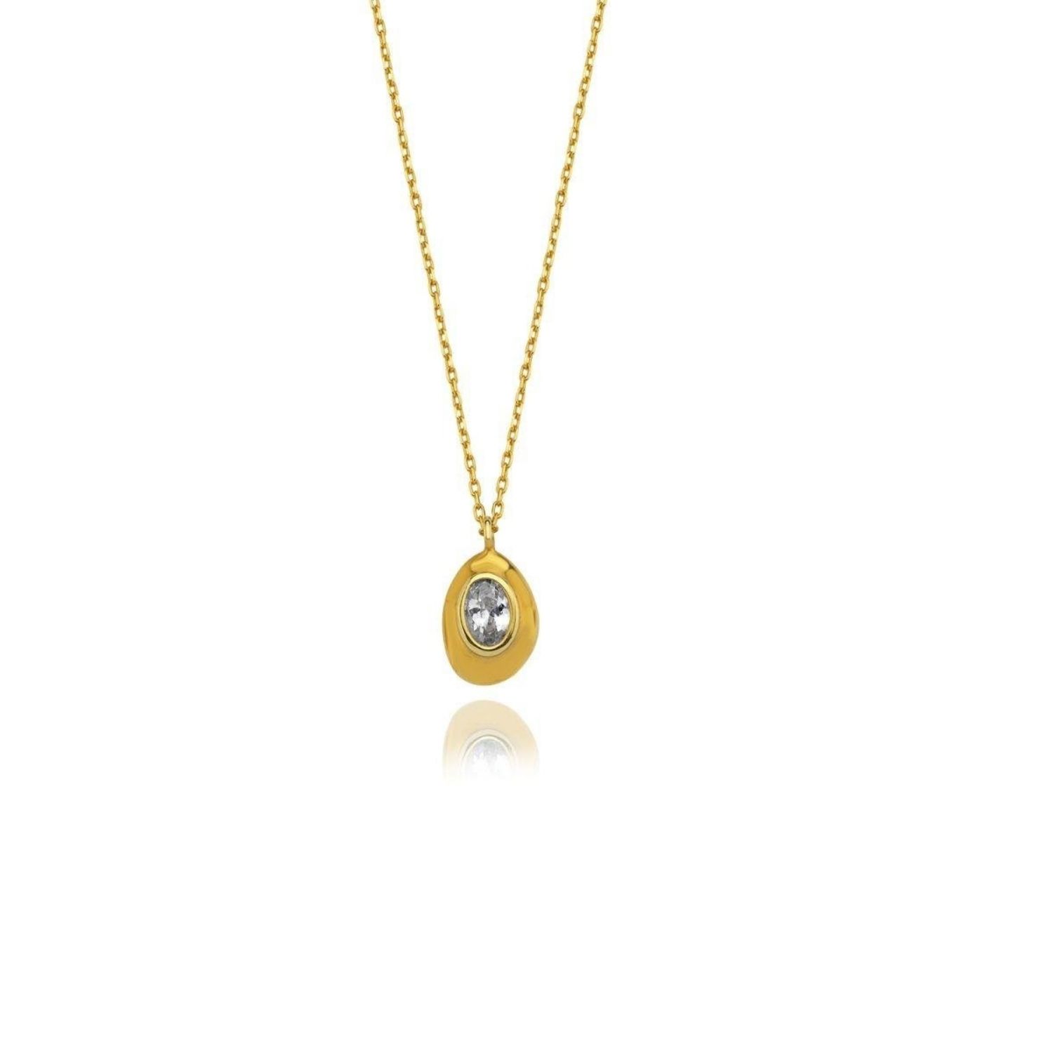 Linya Jewellery Women's Ella White Oval Necklace In White