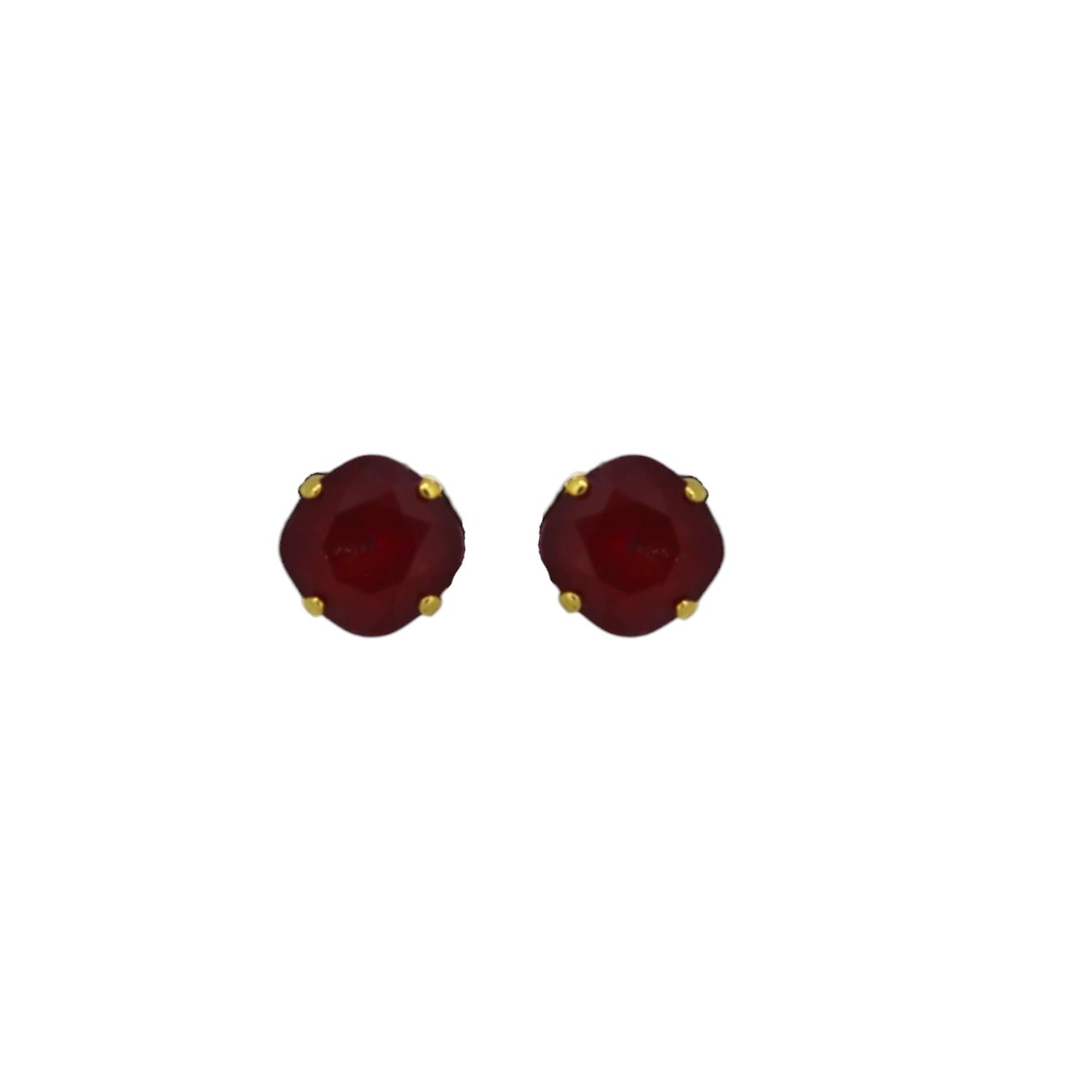 Vickisarge Women's Gold / Red Yuletide Red Large Stud Earrings