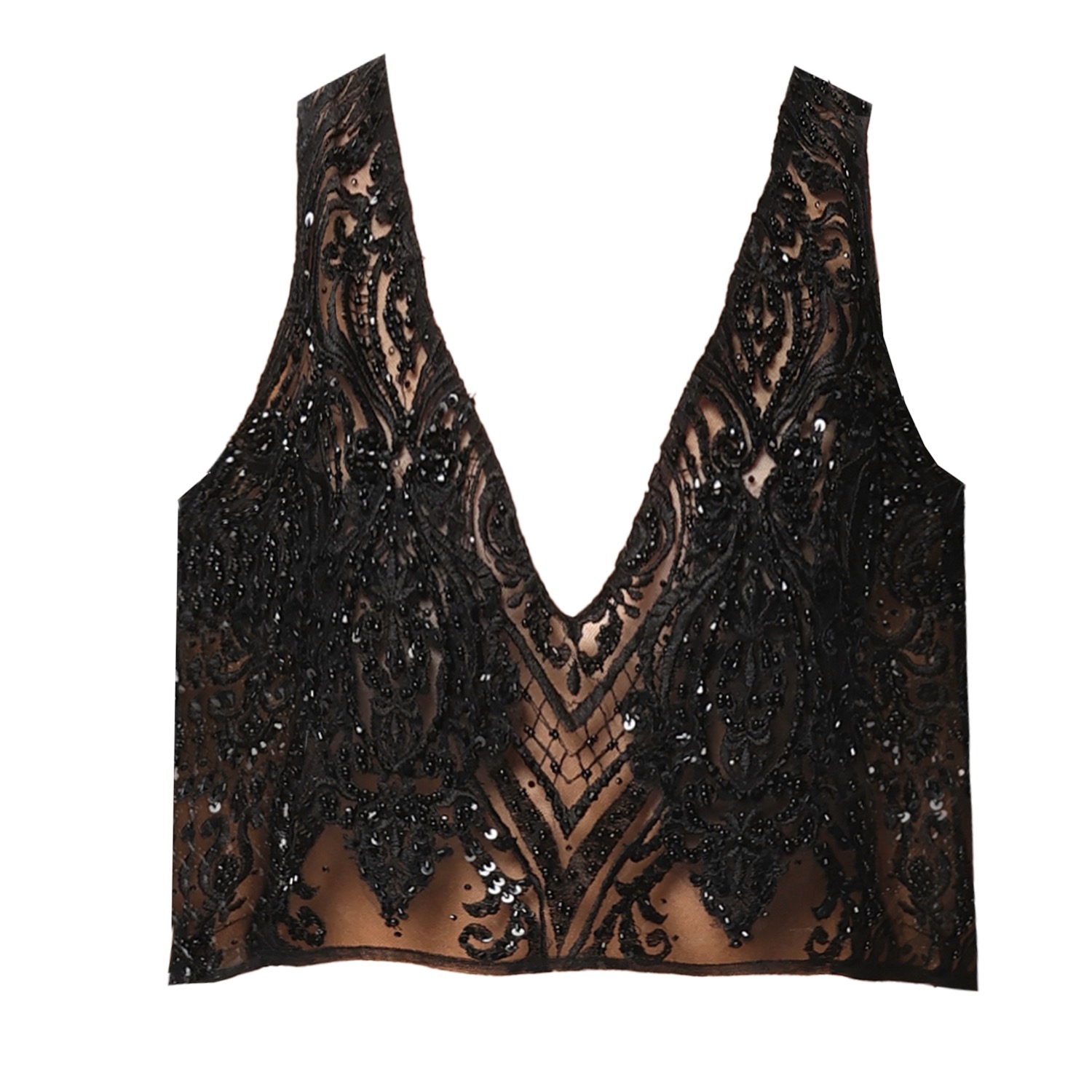 Short sleeve embroidery lace top main image 1