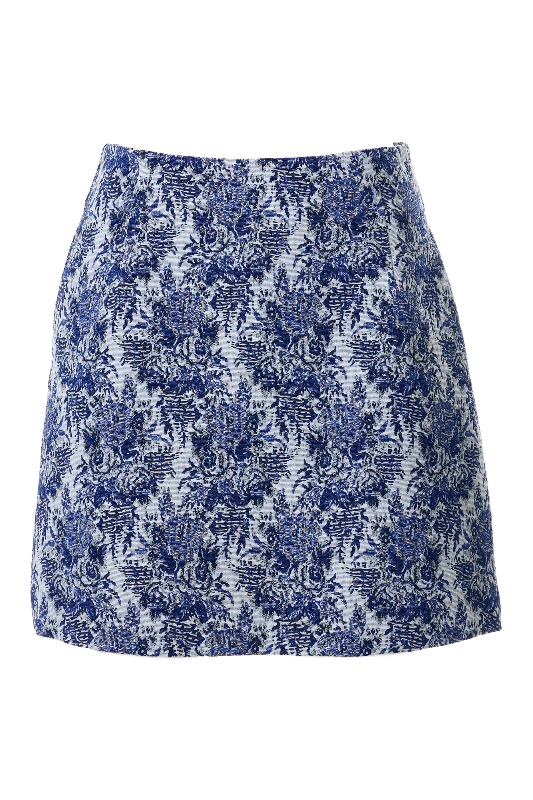 Louche Women's Blue / White Aubin Wedgewood Jacquard A-line Mini Skirt In Blue/white