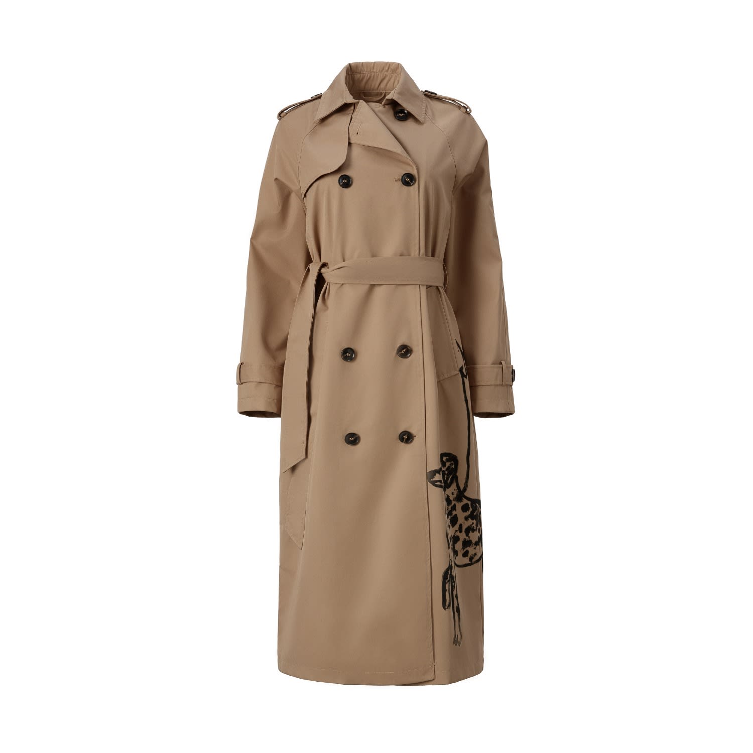 Madlen Women's Brown / Black Dalmatian Hand Painted Trench In Brown/black