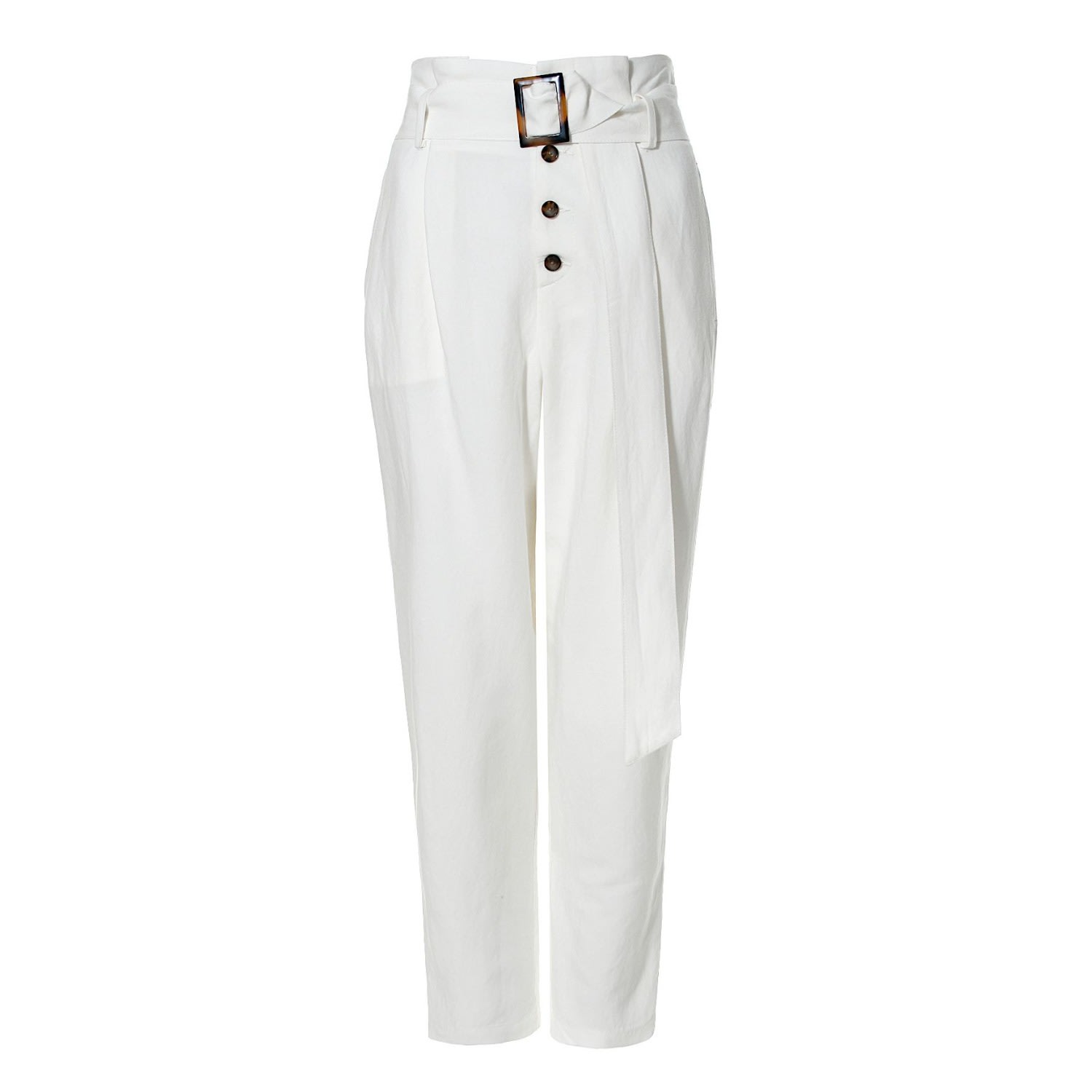 Aggi By Halewski Women's Iga Cream White Pants In White