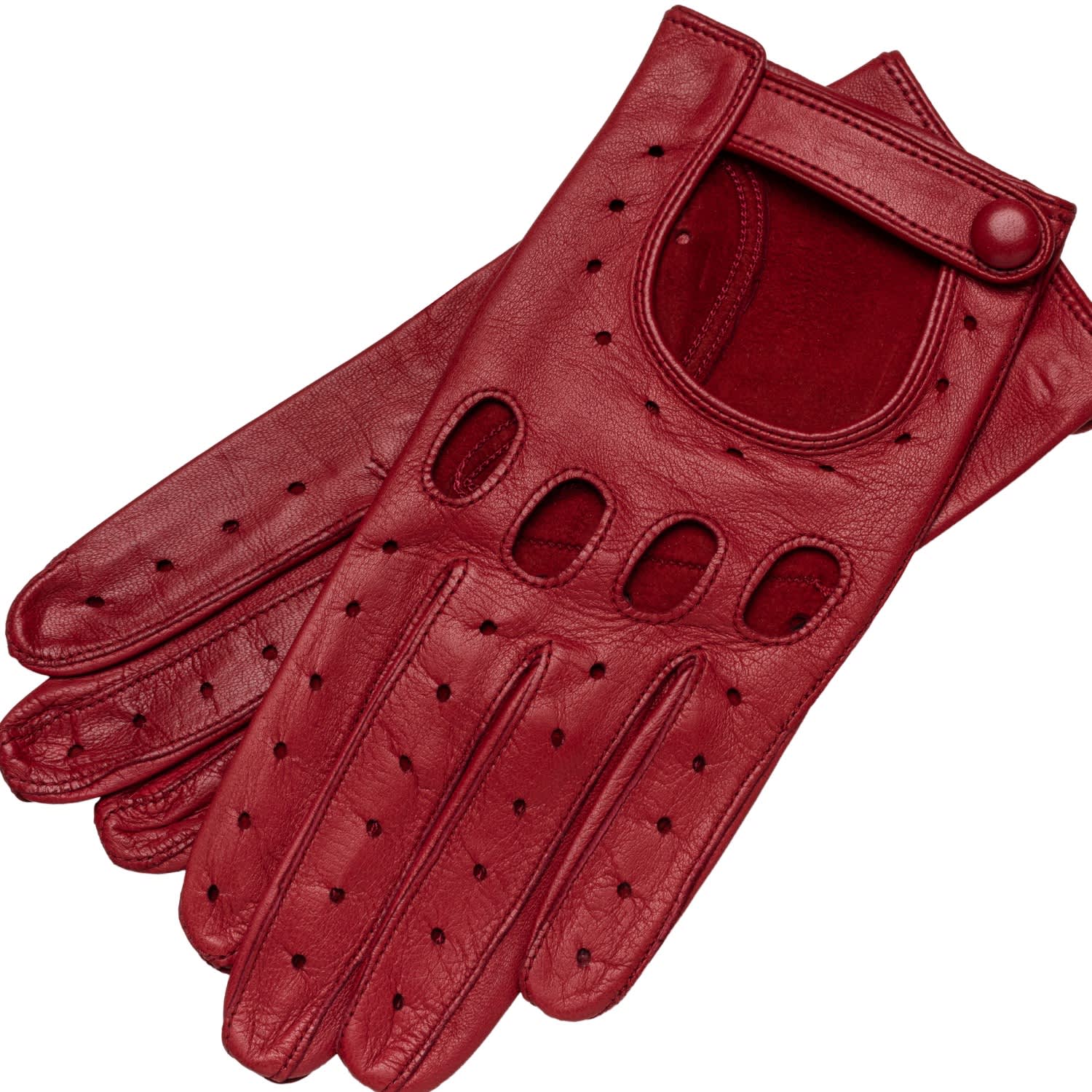 Womens Driving Gloves Faux Leather Maroon Color NIP