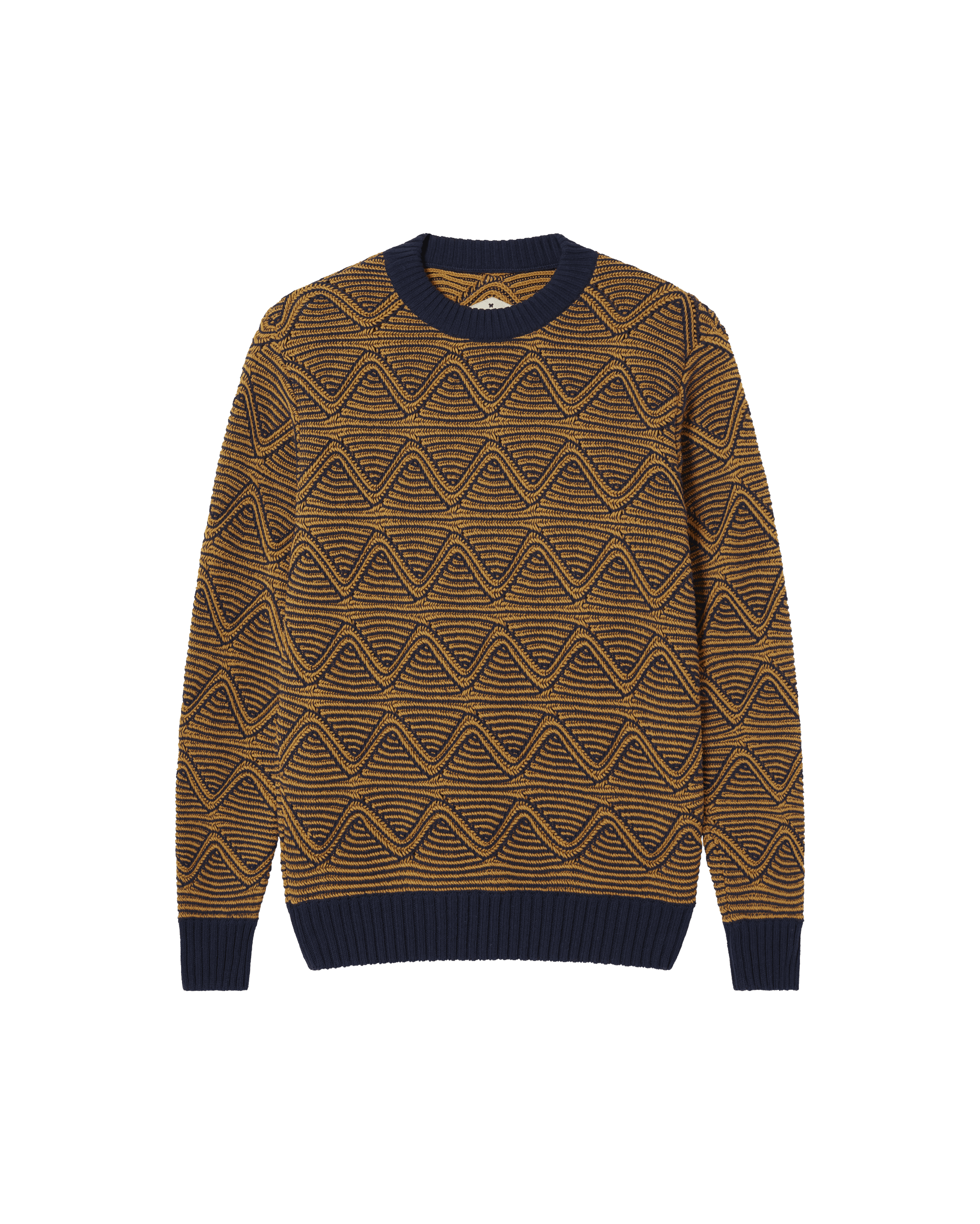 Thinking Mu Yellow / Orange Yellow Recycled Cotton Knitted Santos Sweater In Brown
