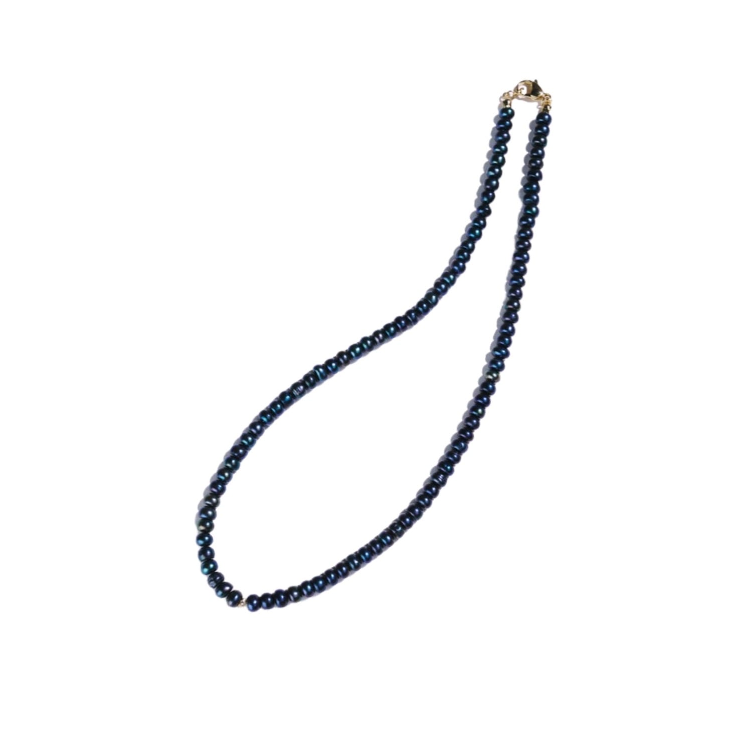 Urbane Jewelry Studio Men's Blue / Gold Willow Black Pearl Necklace In Blue