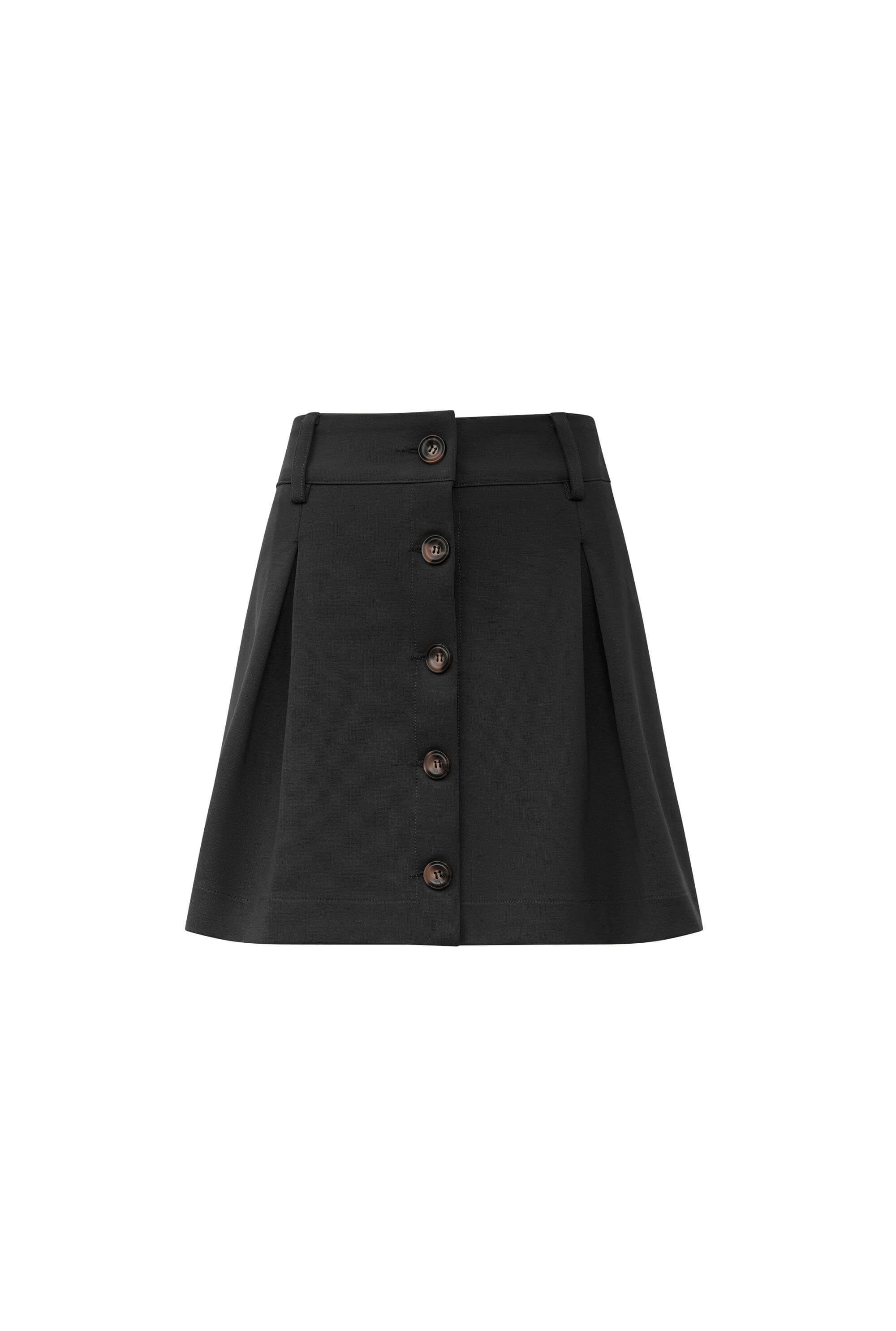 James Lakeland Women's Pin Tuck Black Button Skirt In Black