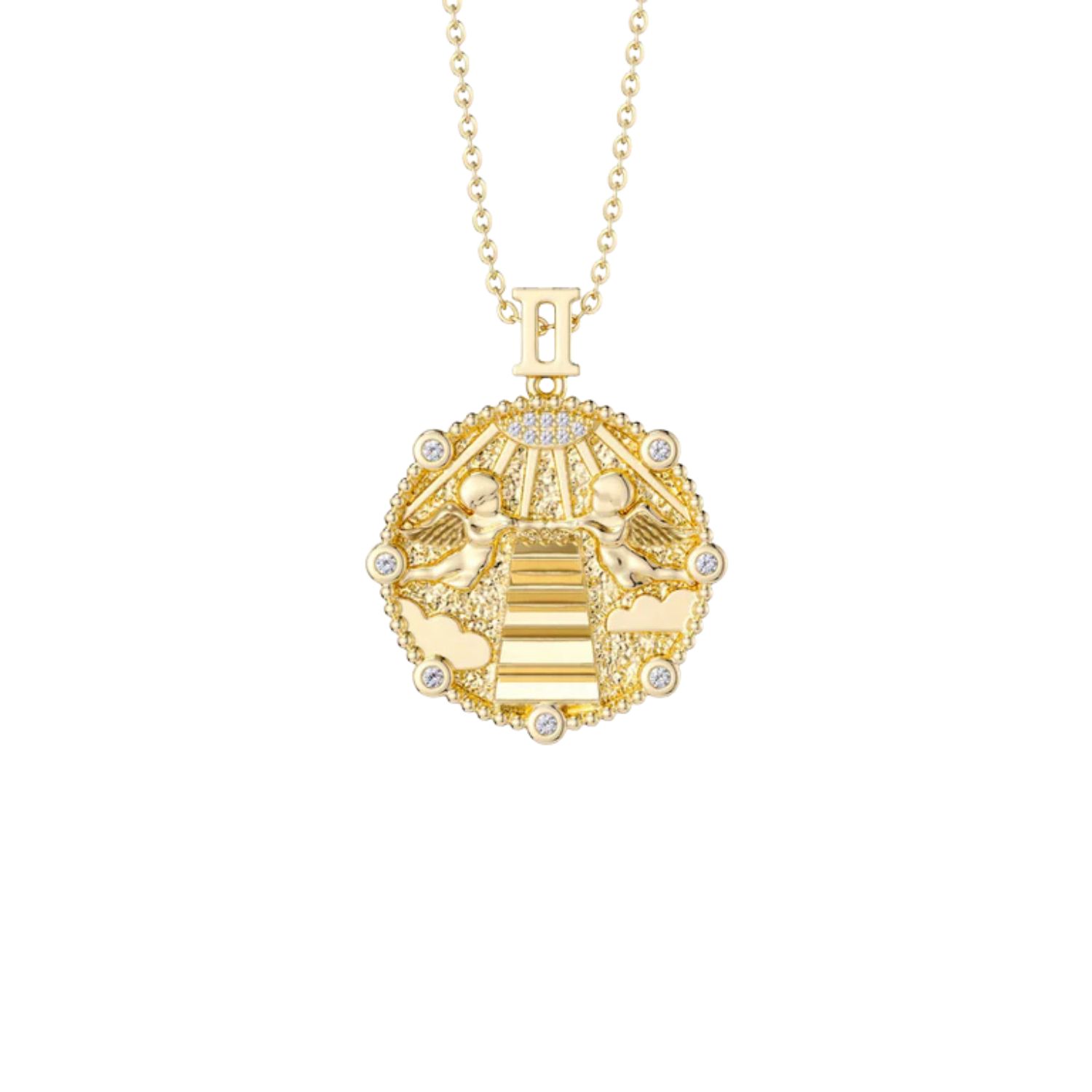 Vanimy Women's Gold Promised Land Angel Divine Guidance Pendant Necklace