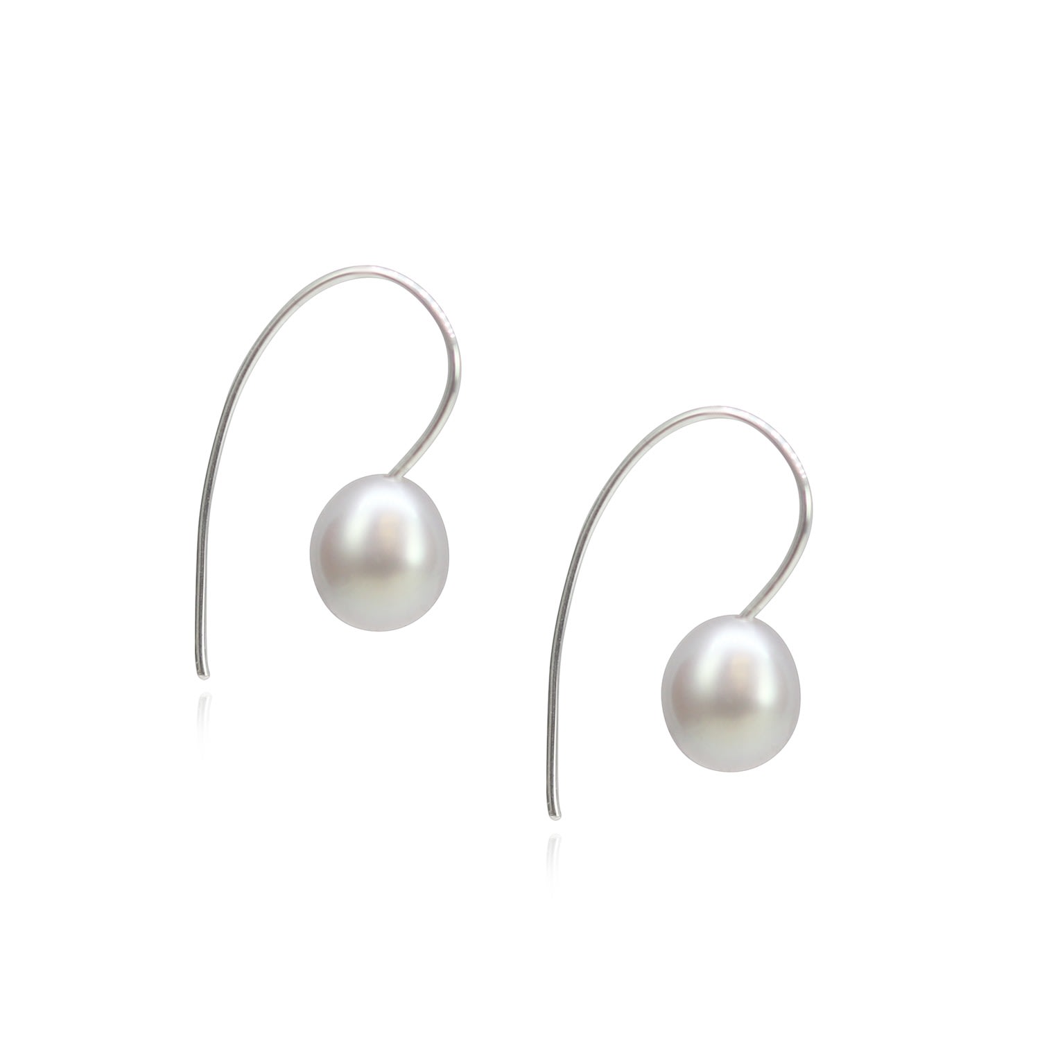 Women’s Silver Grey Pearl Drop Earrings Mounir London