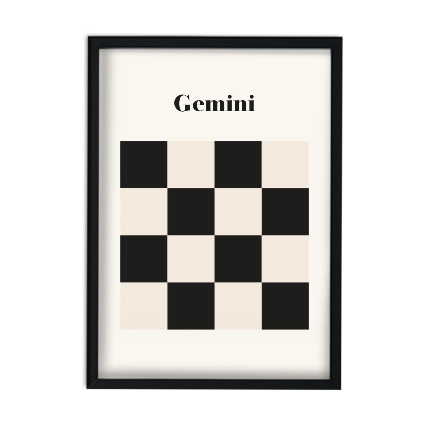 Fanclub Black / White Gemini Zodiac Star Sign A3 Art Print In Multi