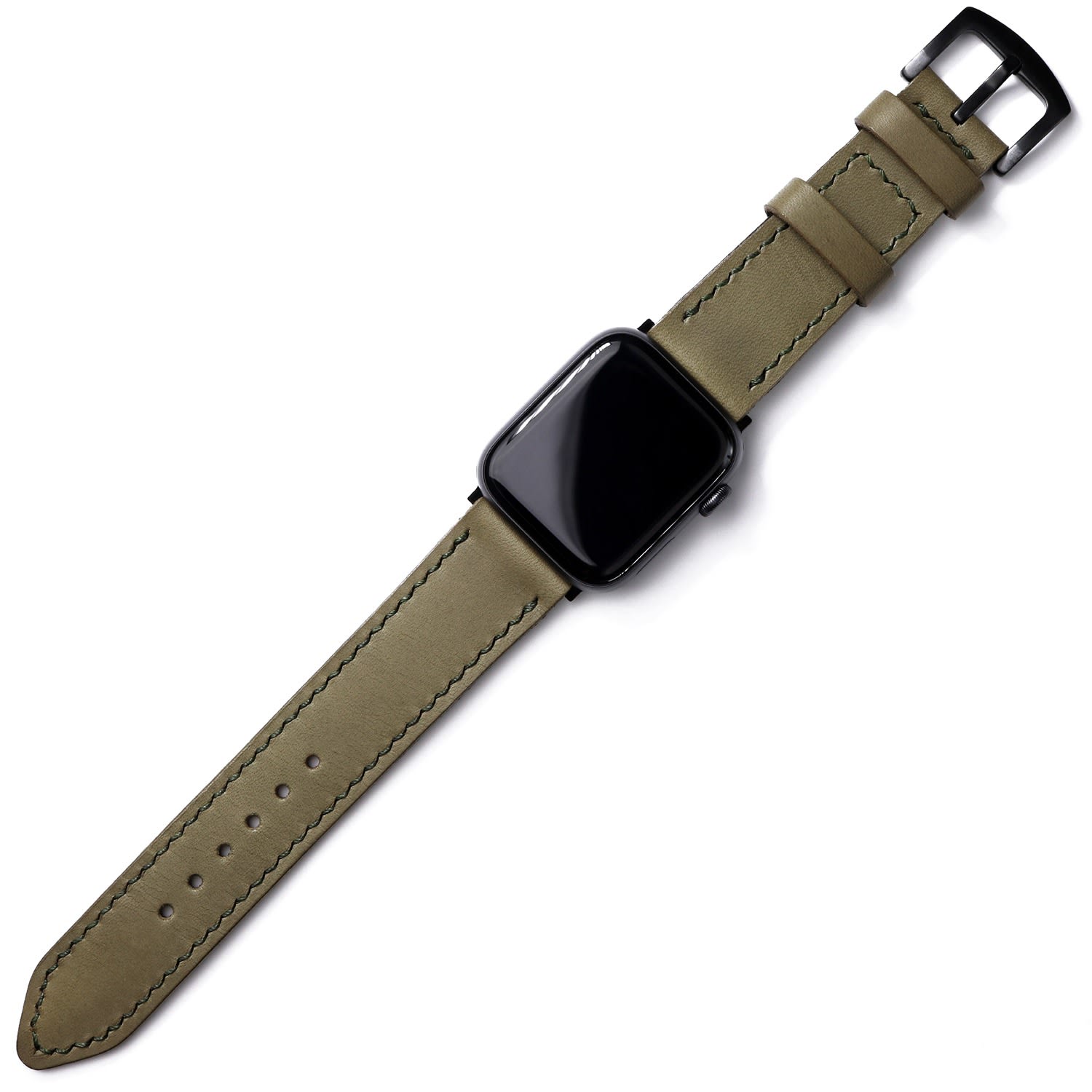 Roarcraft Women's Green Vegtan Leather Apple Watch Strap - Olive In Green
