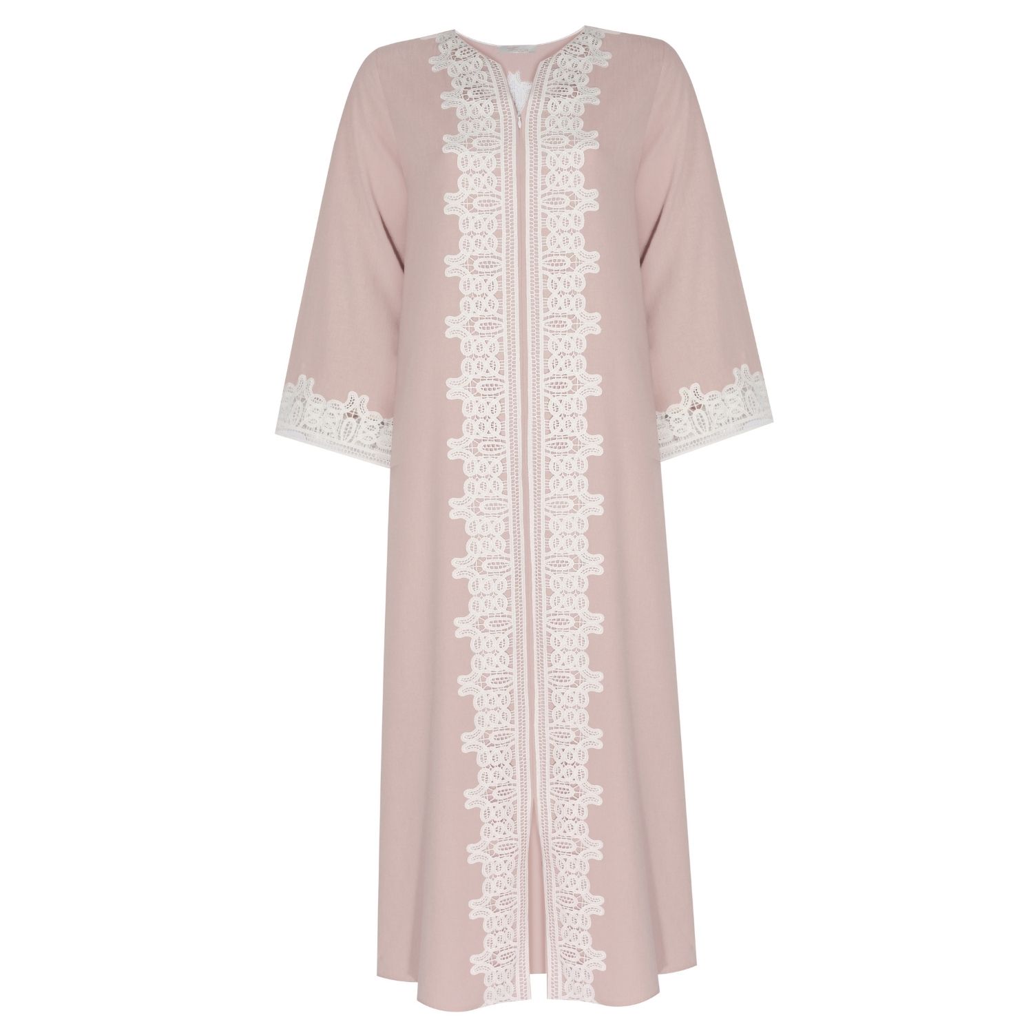 Women's Pink Loukia Linen Zippered Dress Powder | M/L | Bocan Couture